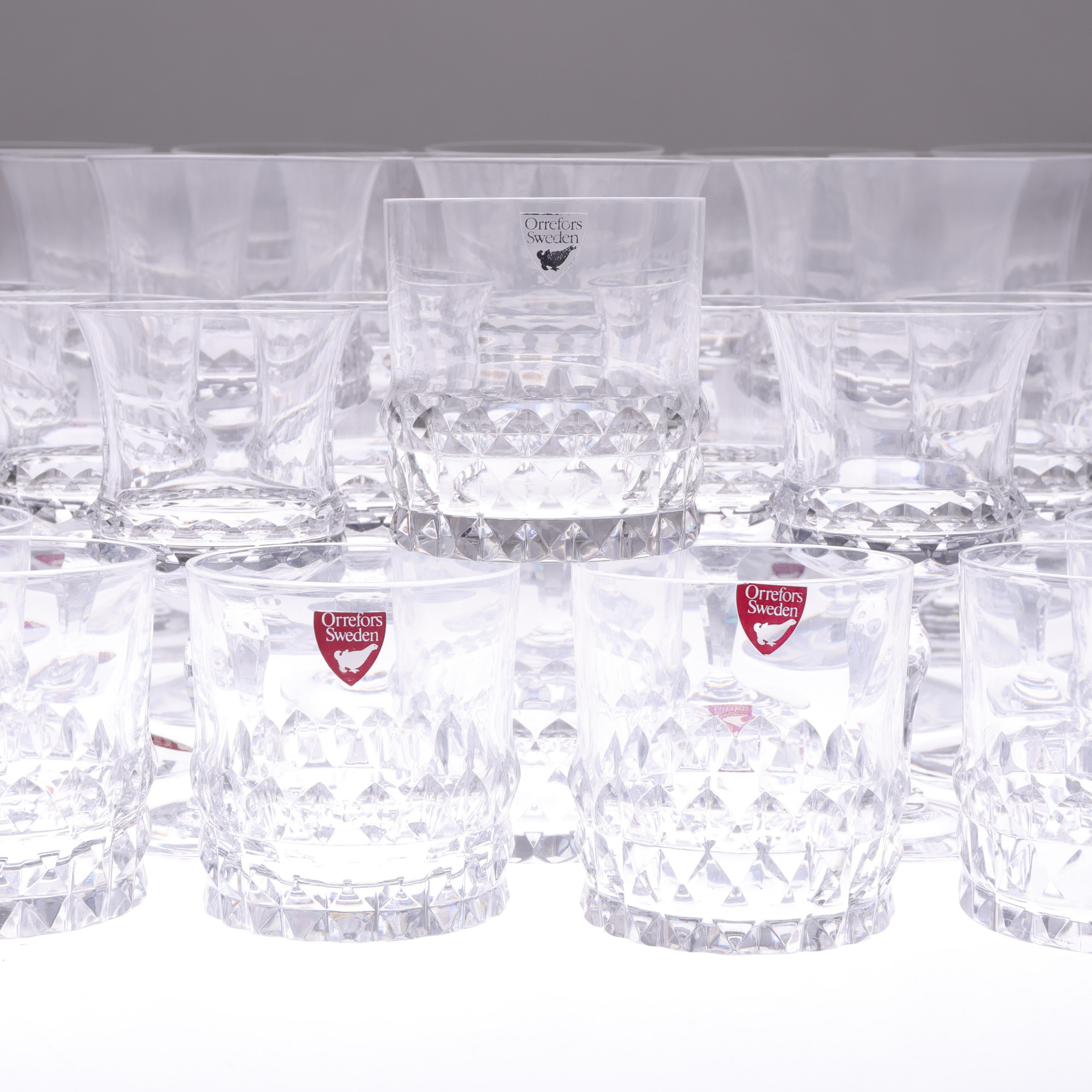 GLASSERVISDELAR, 36 delar, Ingeborg Lundin, "Silvia", Orrefors.