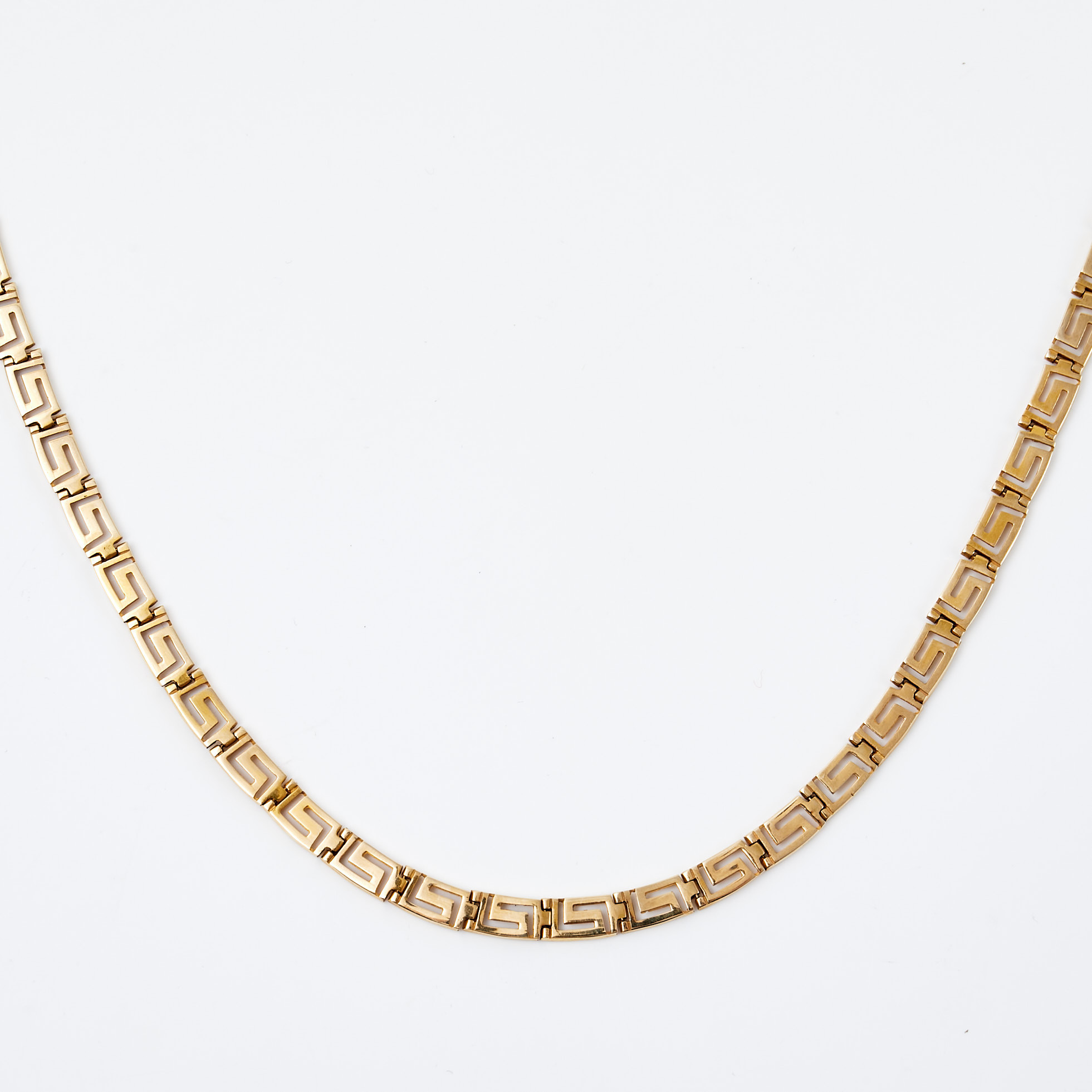 HALSBAND, 14 k guld, genombruten dekor, meanderslinga.