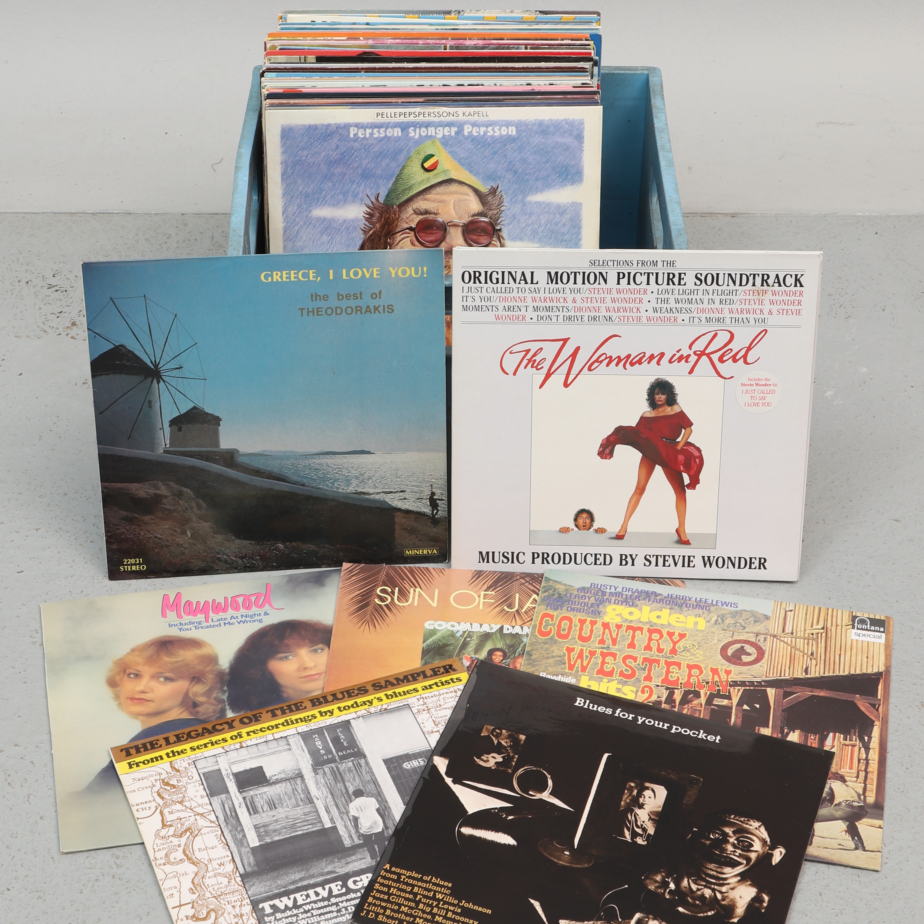 VINYLSKIVOR, blandade artister ca 65 st.