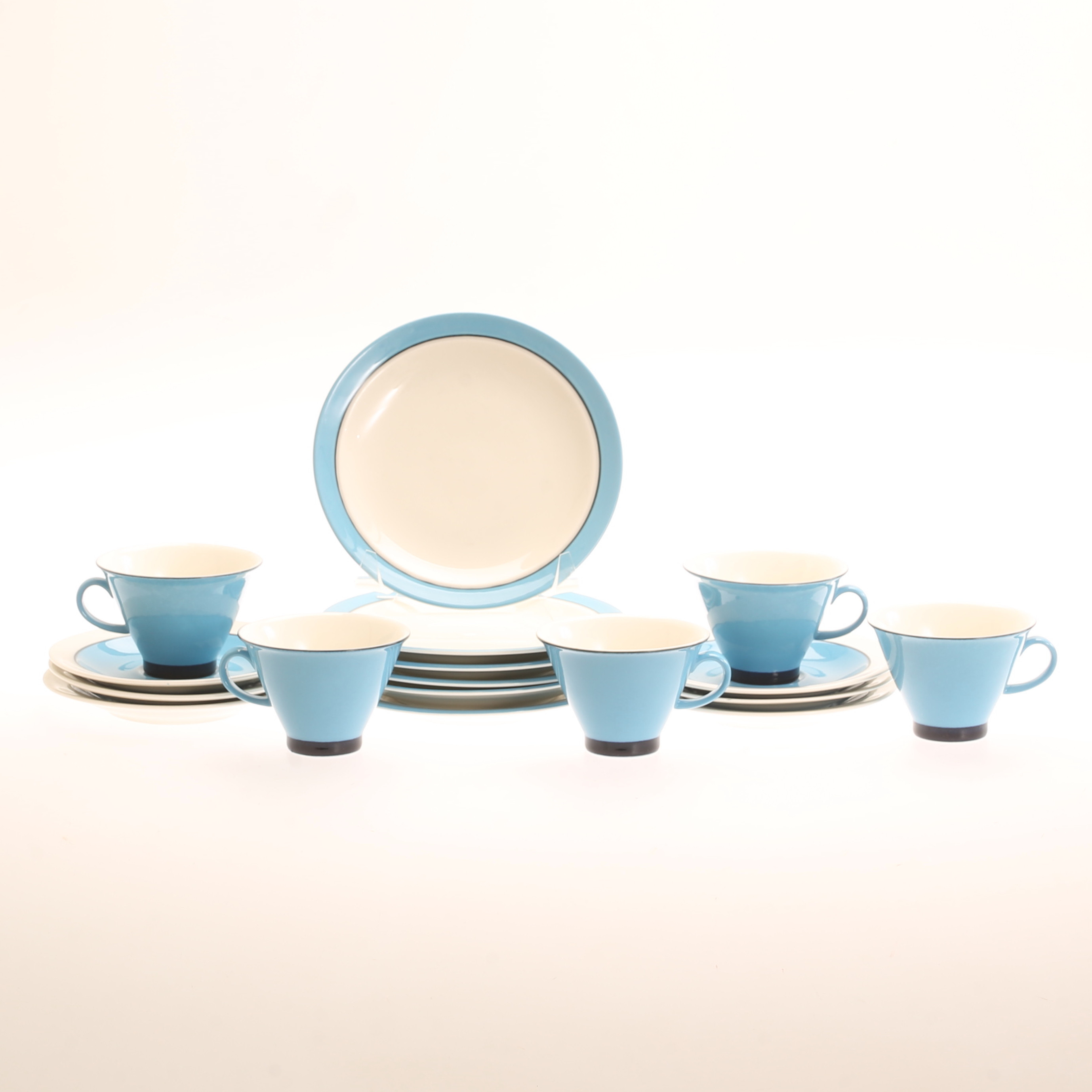 KAFFESERVISDELAR, 11 delar, porslin, "Harlekin", Arabia.