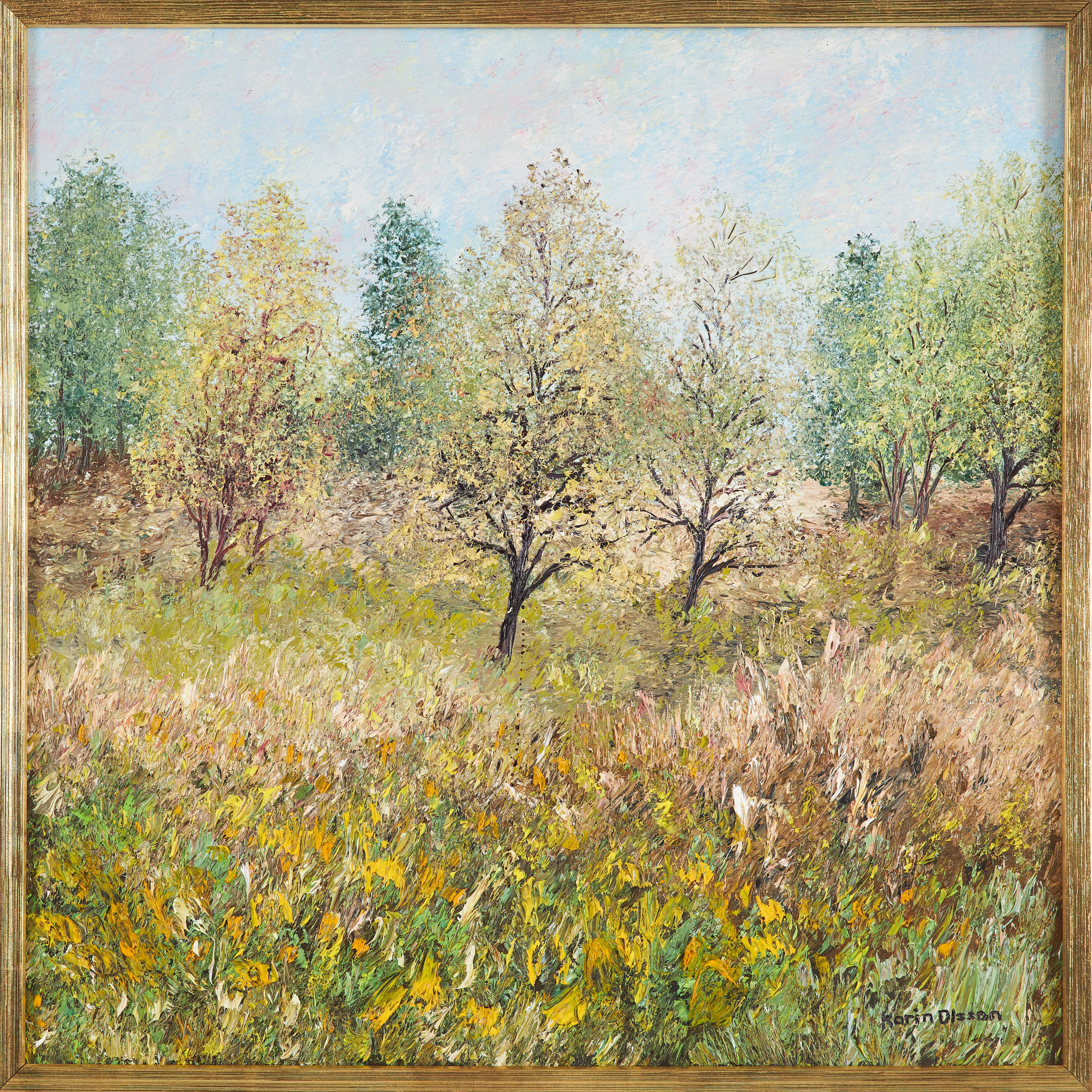 KARIN OLSSON. Landskapsmotiv, olja på duk, signerad.