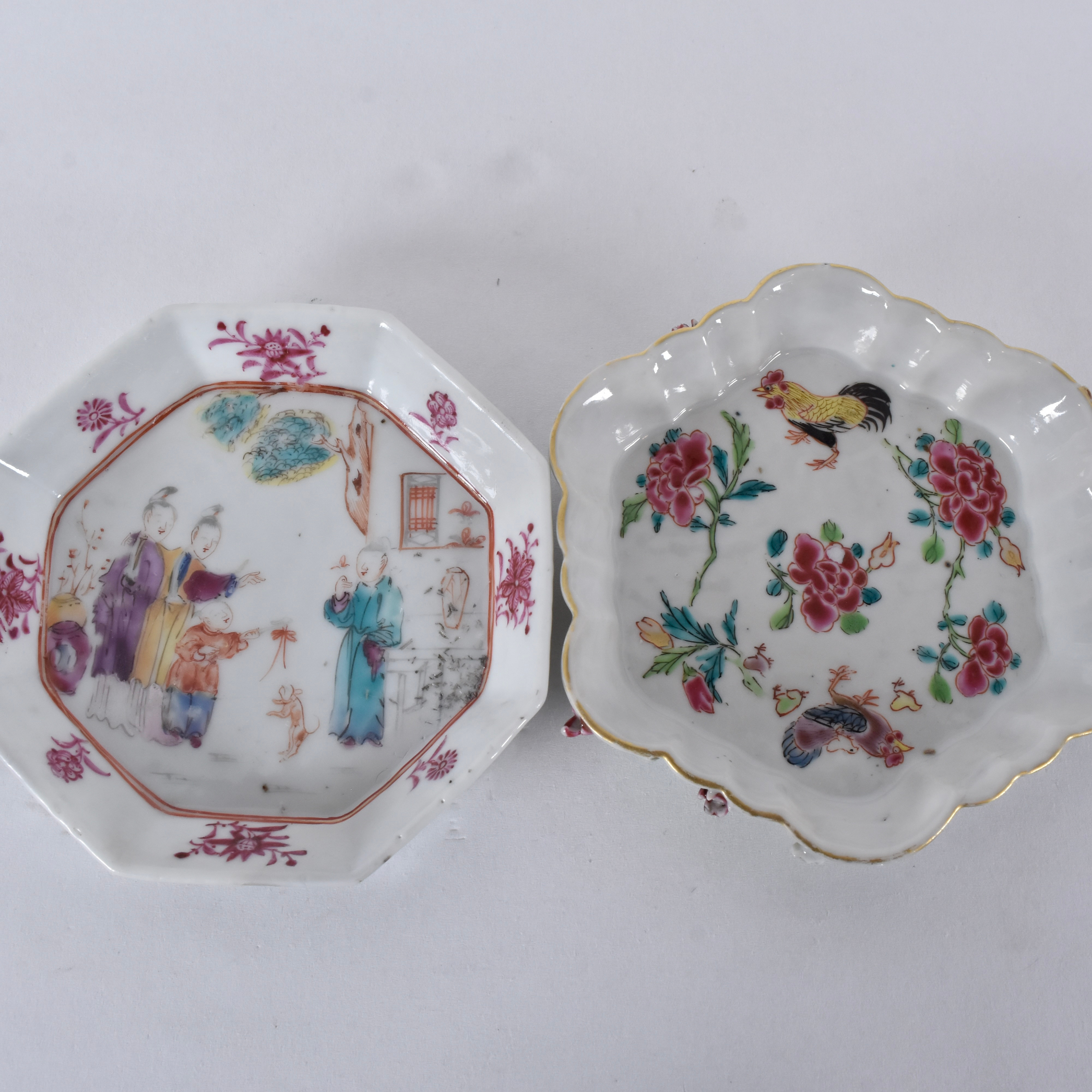 SKEDFAT, 2 st, porslin, Kina Qianlong (1736-95).