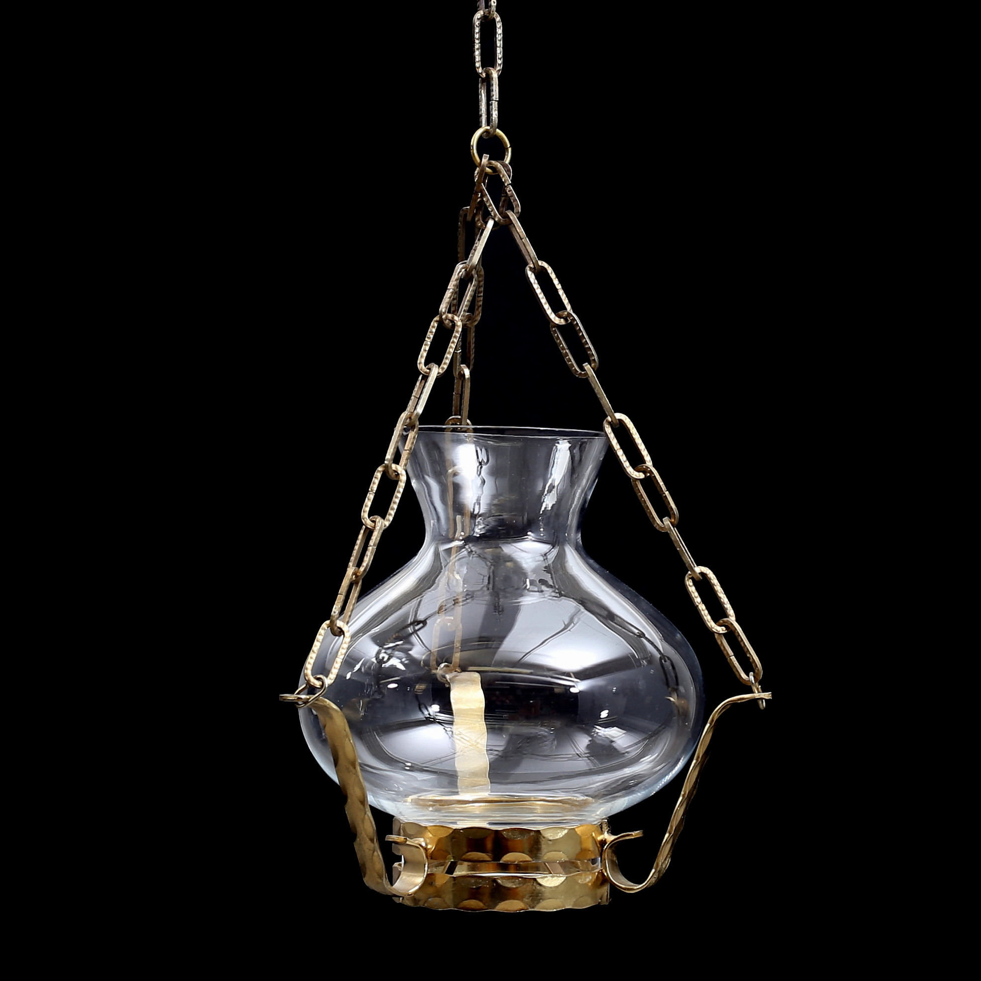 LJUSLYKTA, mässing/ glas, 1900-talets senare.