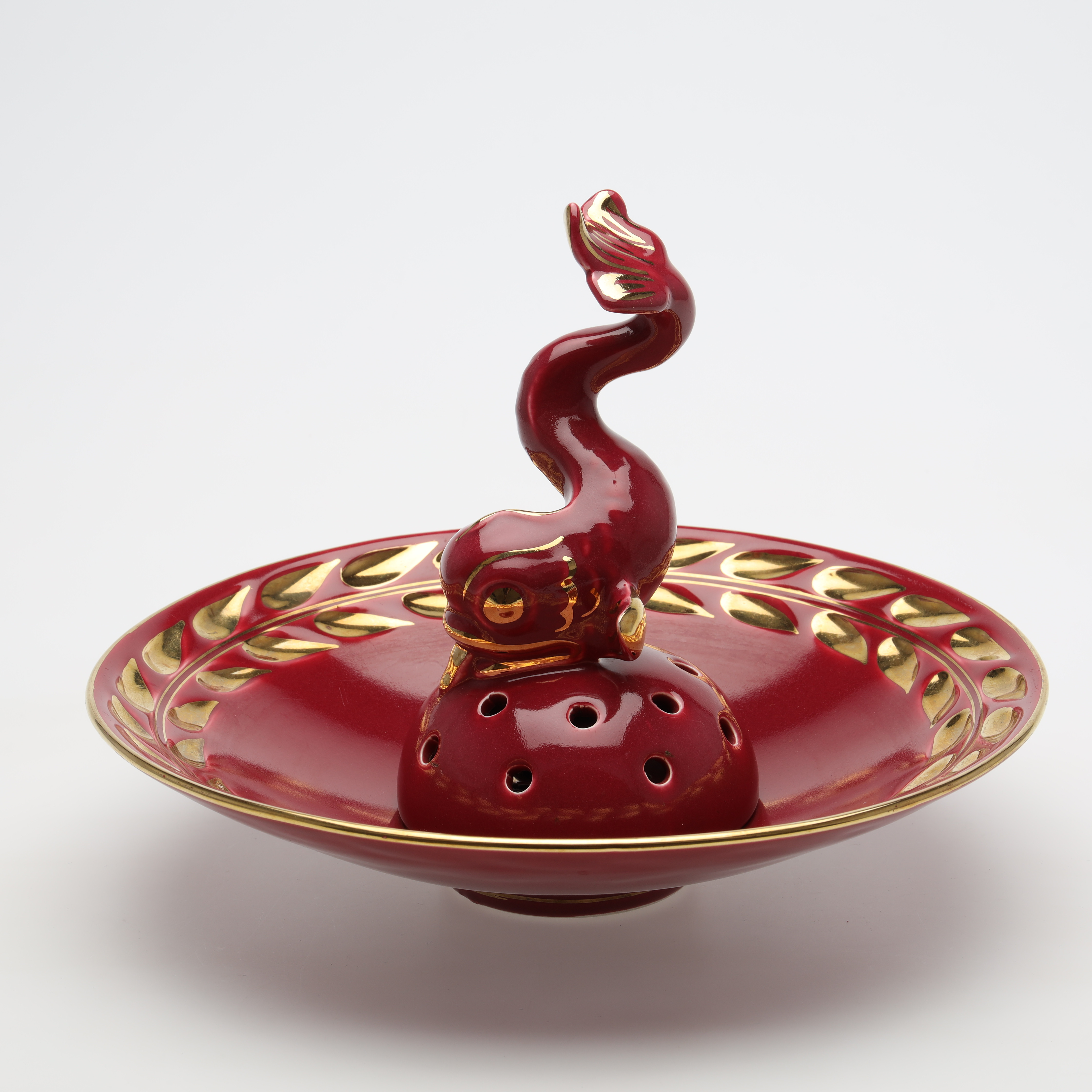 ARTHUR PERCY. SKÅL med BLOMSTERUPPSATS, Gefle.