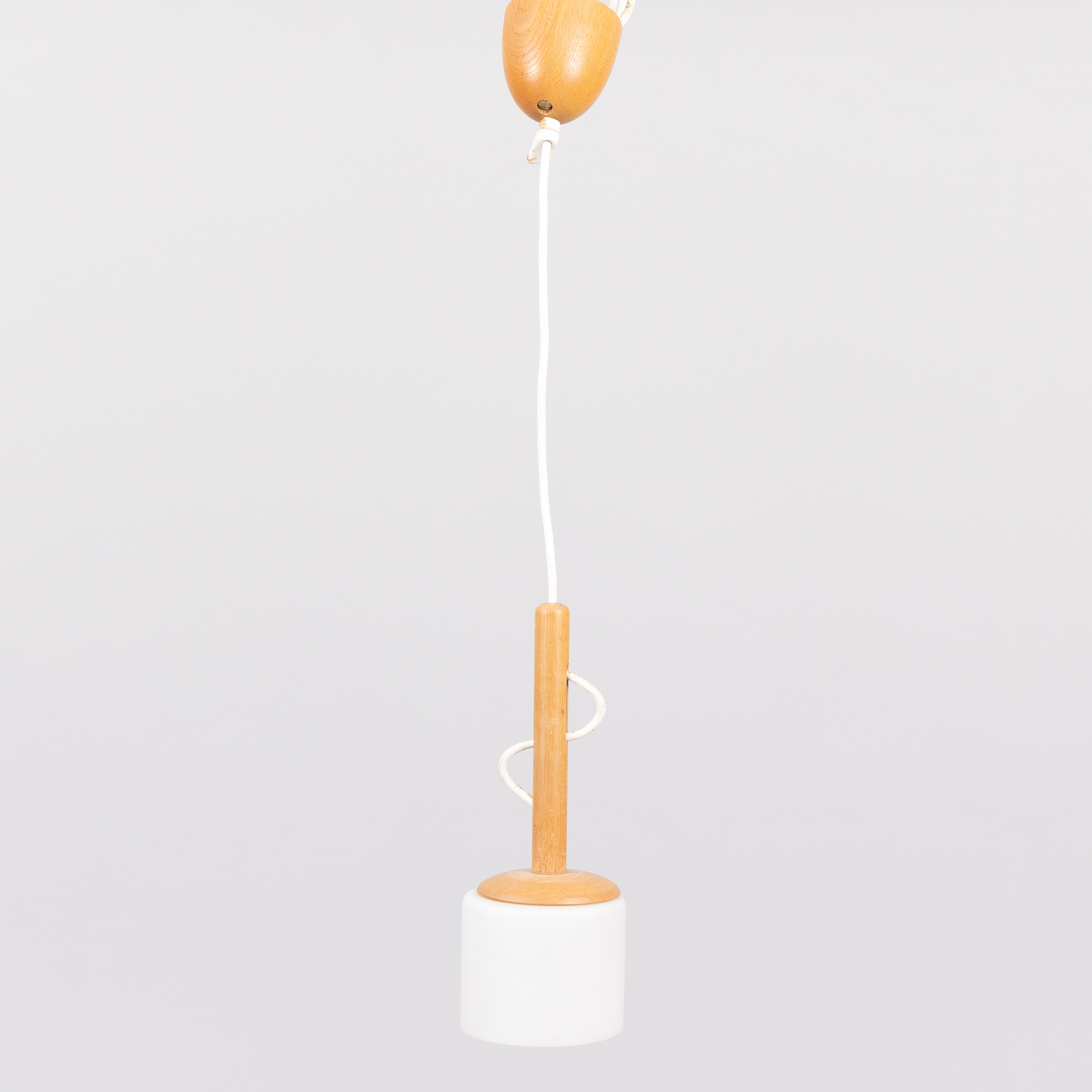 ÖSTEN KRISTIANSSON. TILLSKRIVEN. Taklampa, teak, skärm i glas, Luxus, Vittsjö, 1960-tal.