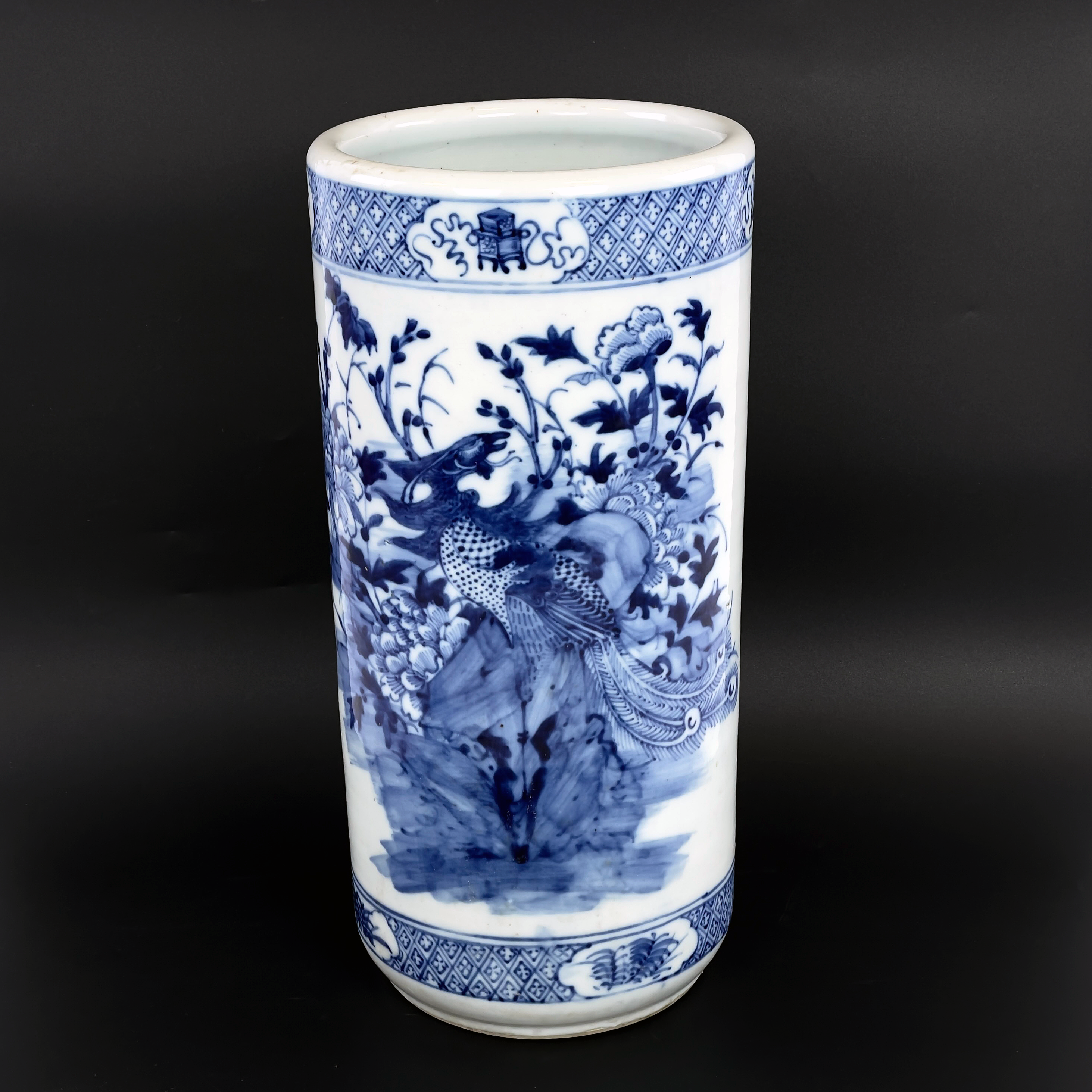 PARAPLYSTÄLL/GOLVVAS, porslin, Kina, 1800-tal.