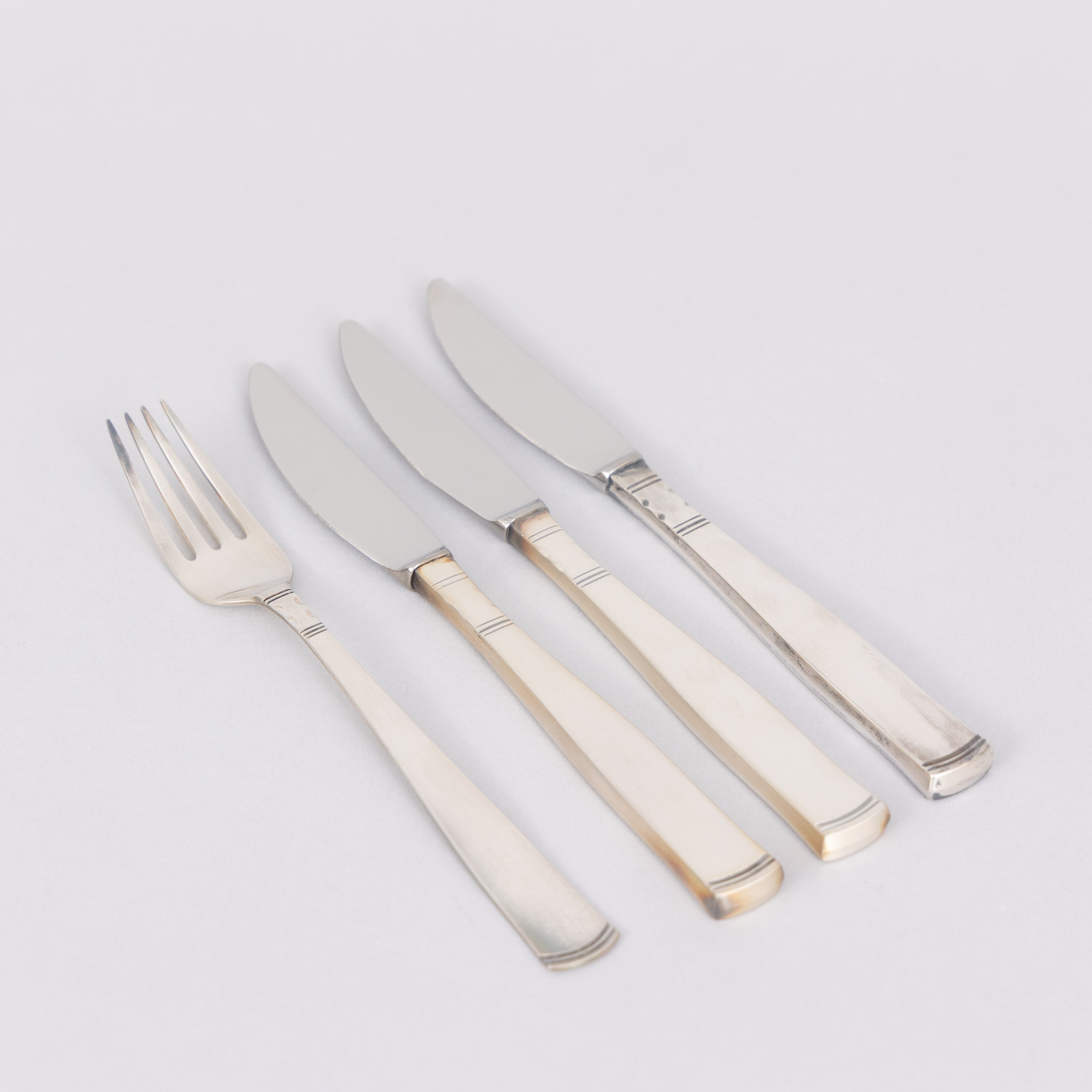 BESTICK, 4 delar, silver, Rosenholm, GAB.