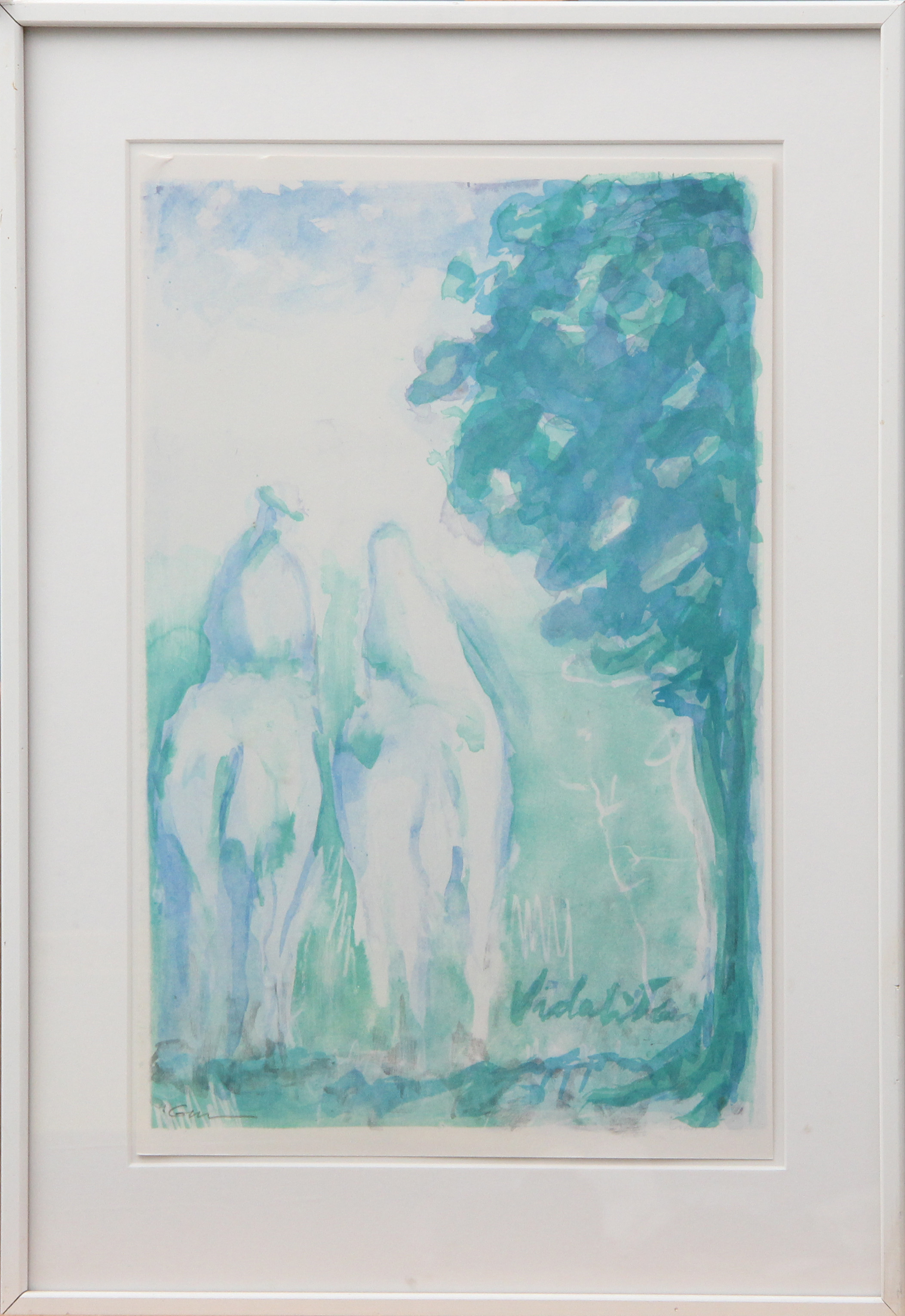 GÖSTA WERNER. LITO "Vidalite" a tergo dikt, signerad.