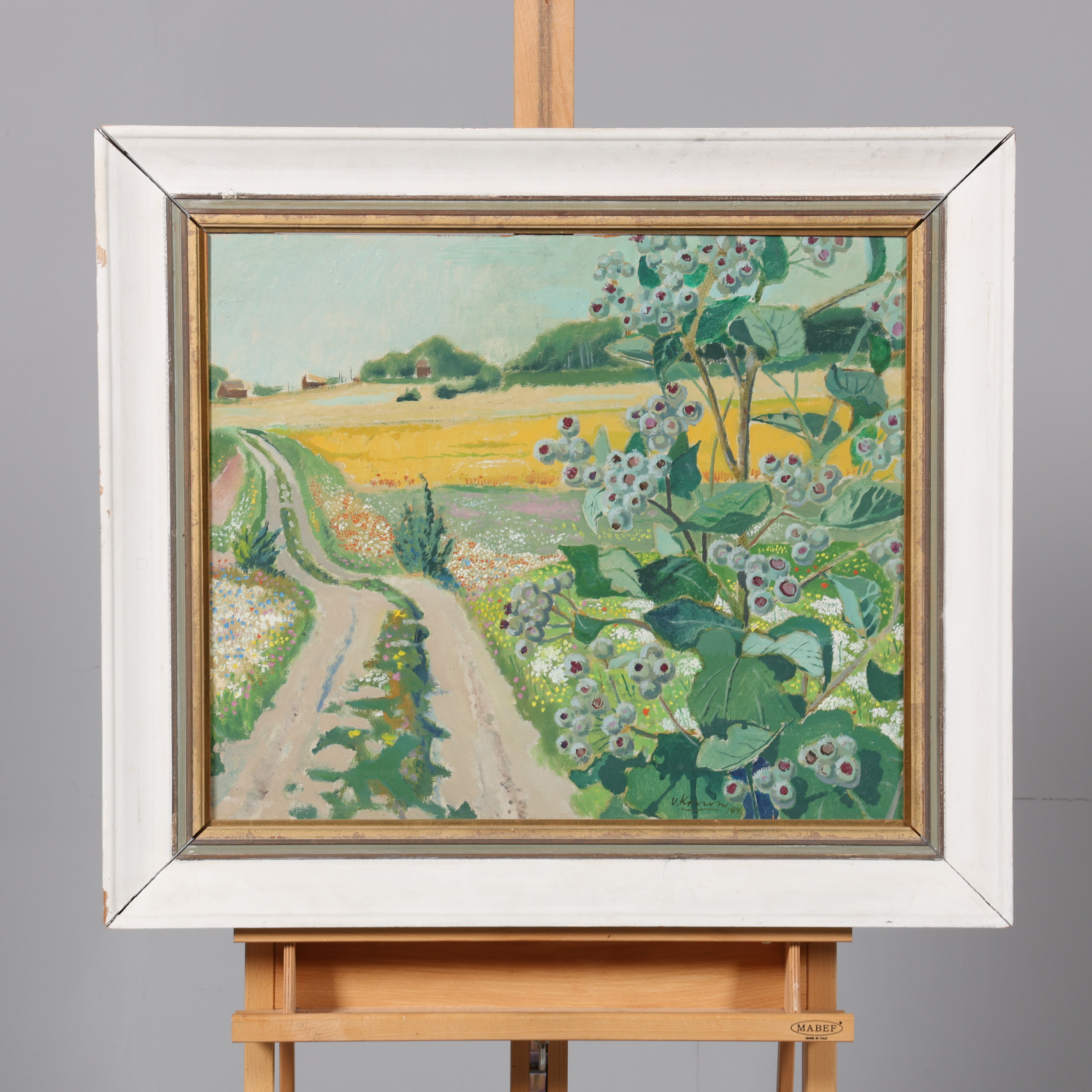 OIDENTIFIERAD KONSTNÄR. OLJA PÅ PANNÅ, signerad, daterad.