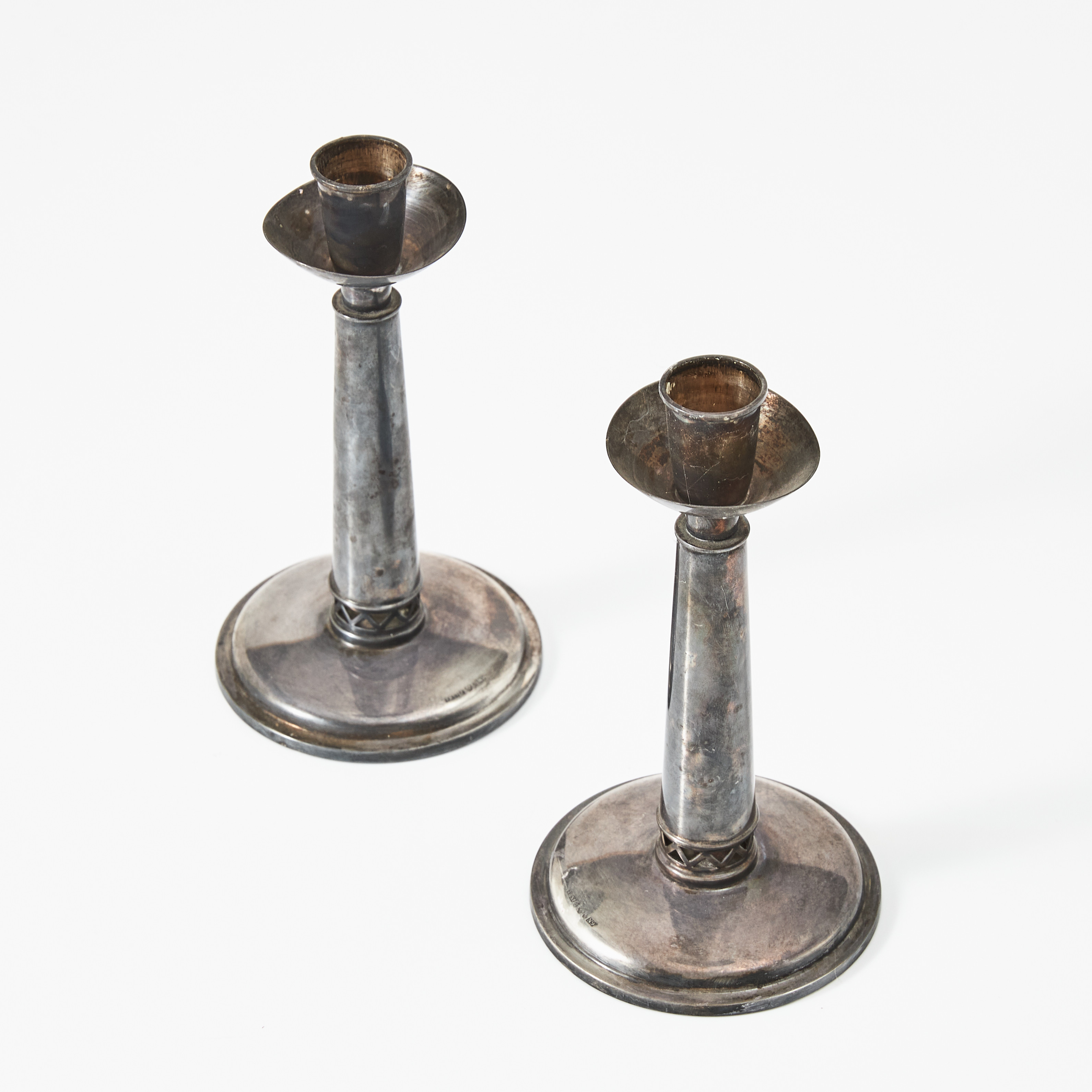 LJUSSTAKAR, 1 par, silver, TESI Göteborg 1963.