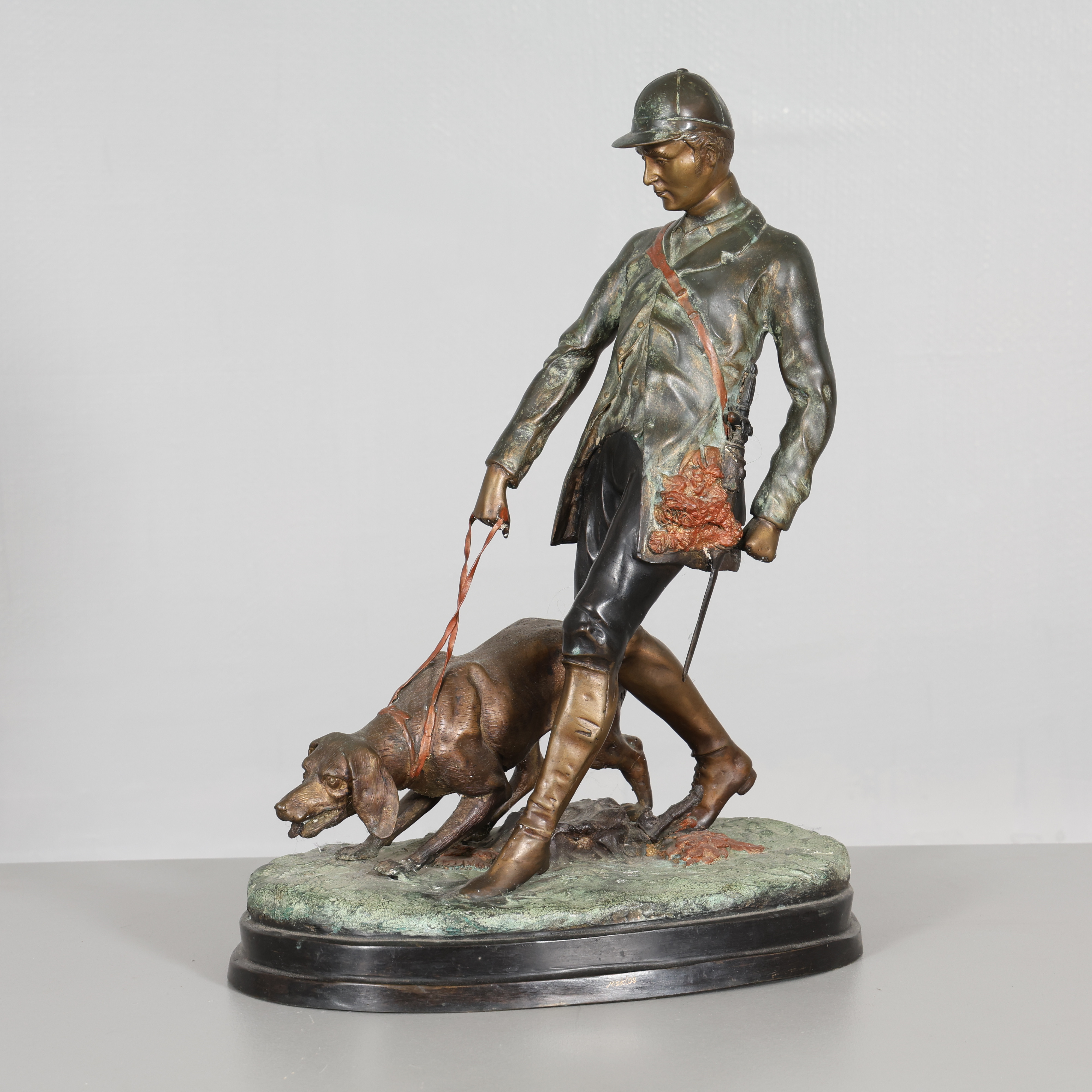 SKULPTUR, patinerad metall.