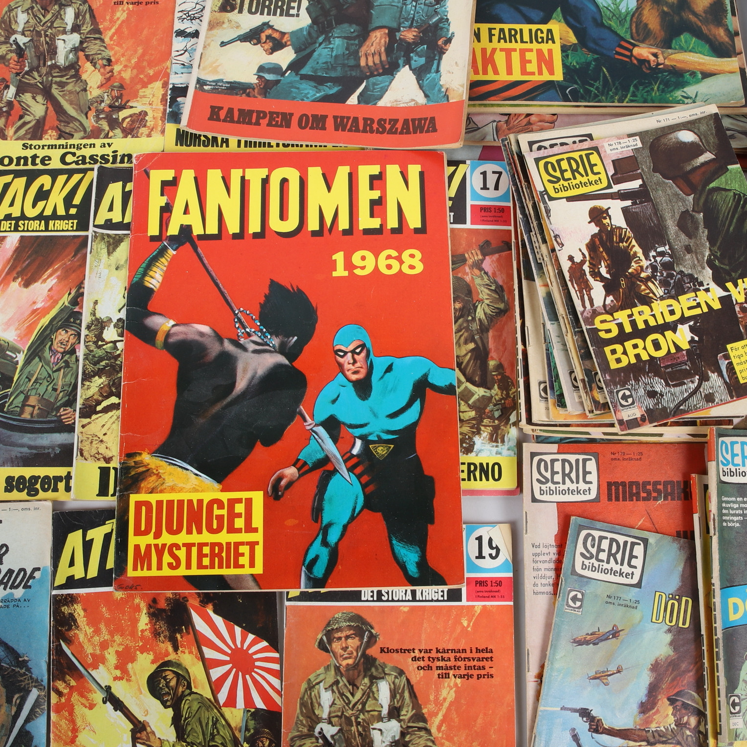 SERIETIDNINGAR, 65 st, B.la små krigsserier 1960-tal.