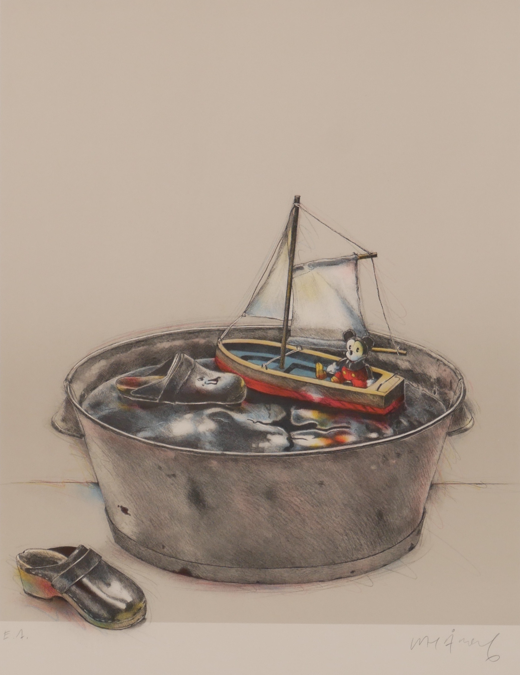 LASSE ÅBERG. "Sailing", färglitografi, signerad.