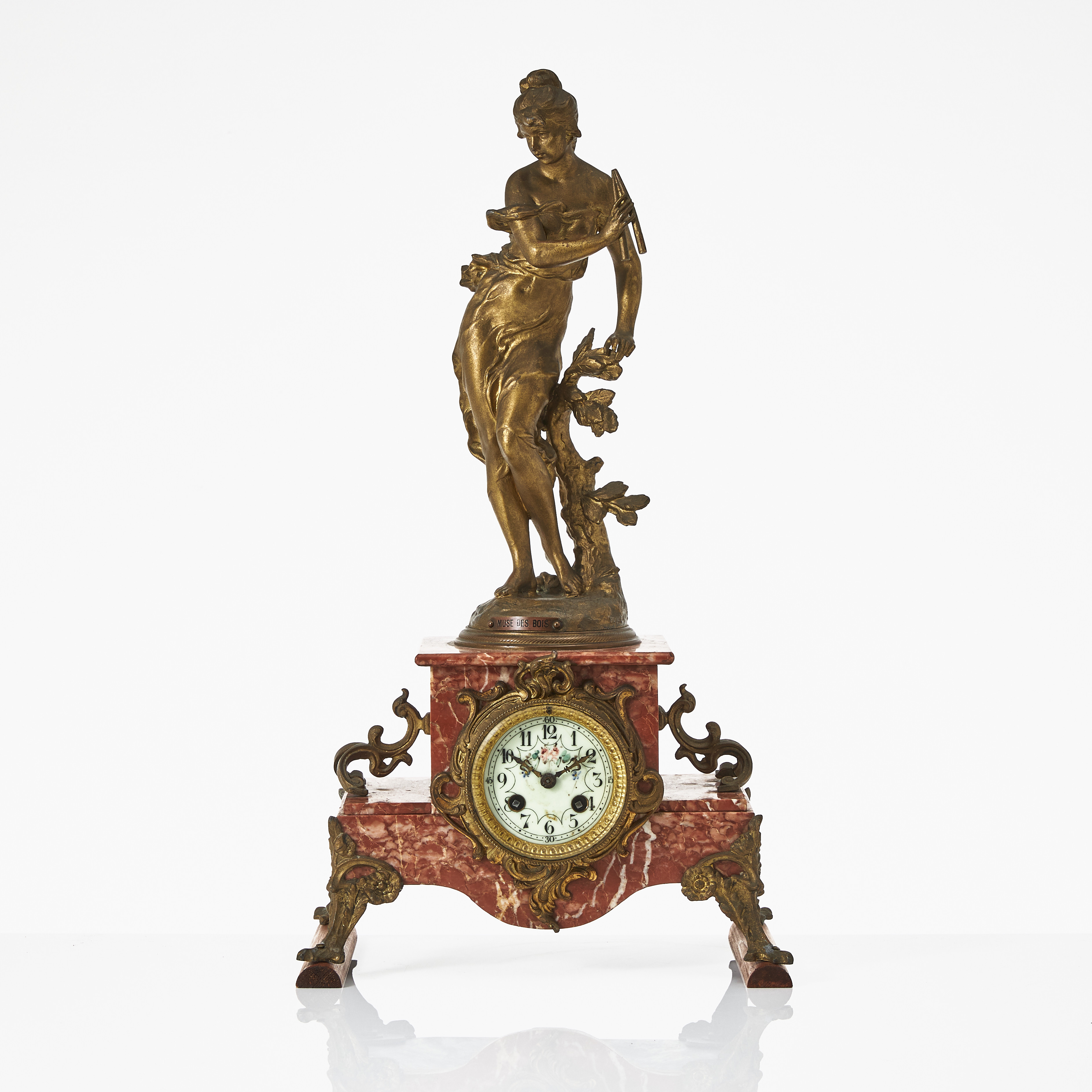 BORDSPENDYL 1800-talets andra hälft, Louis XVI-stil, bronserad metall.