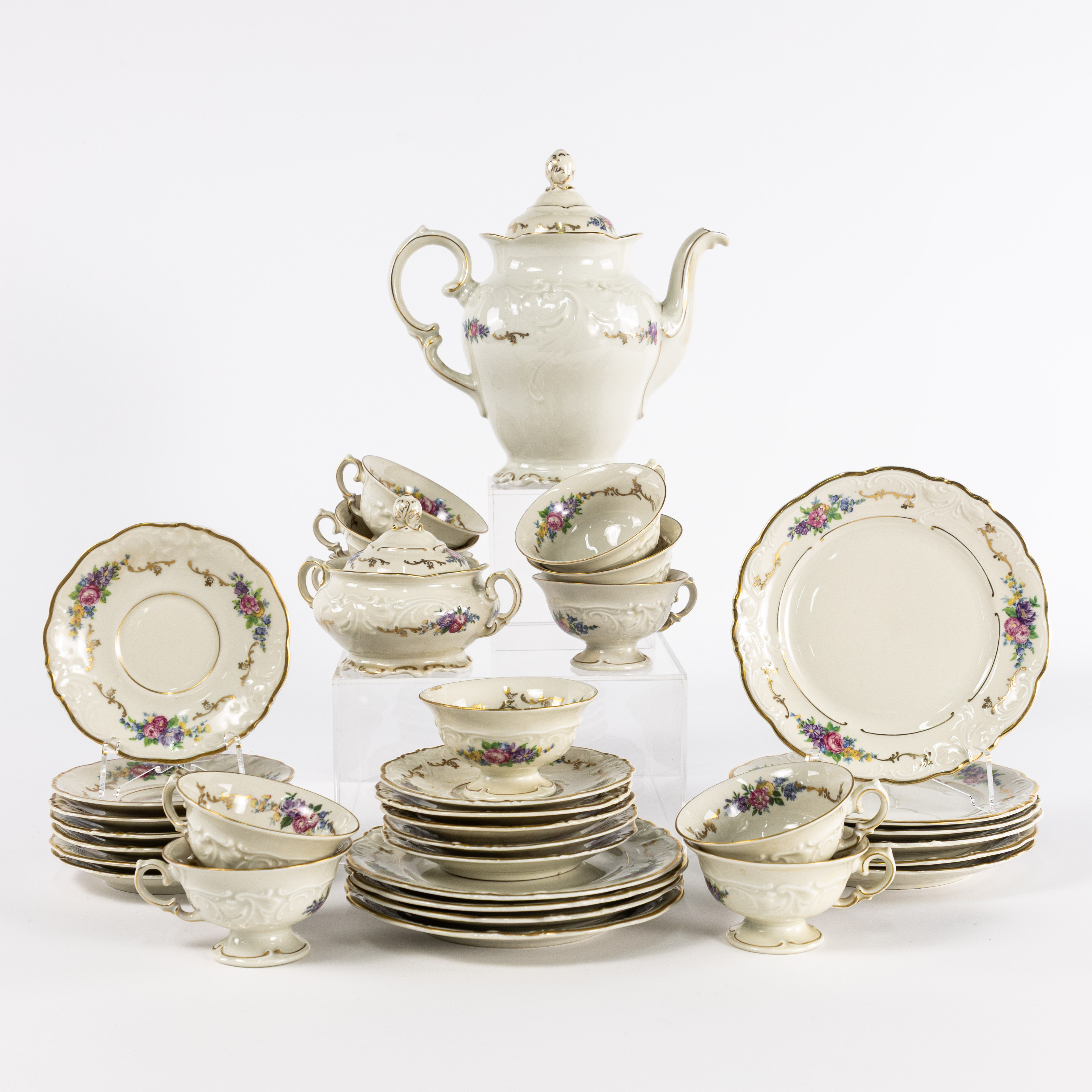 KAFFESERVIS, 35 delar, KPM, POLEN.