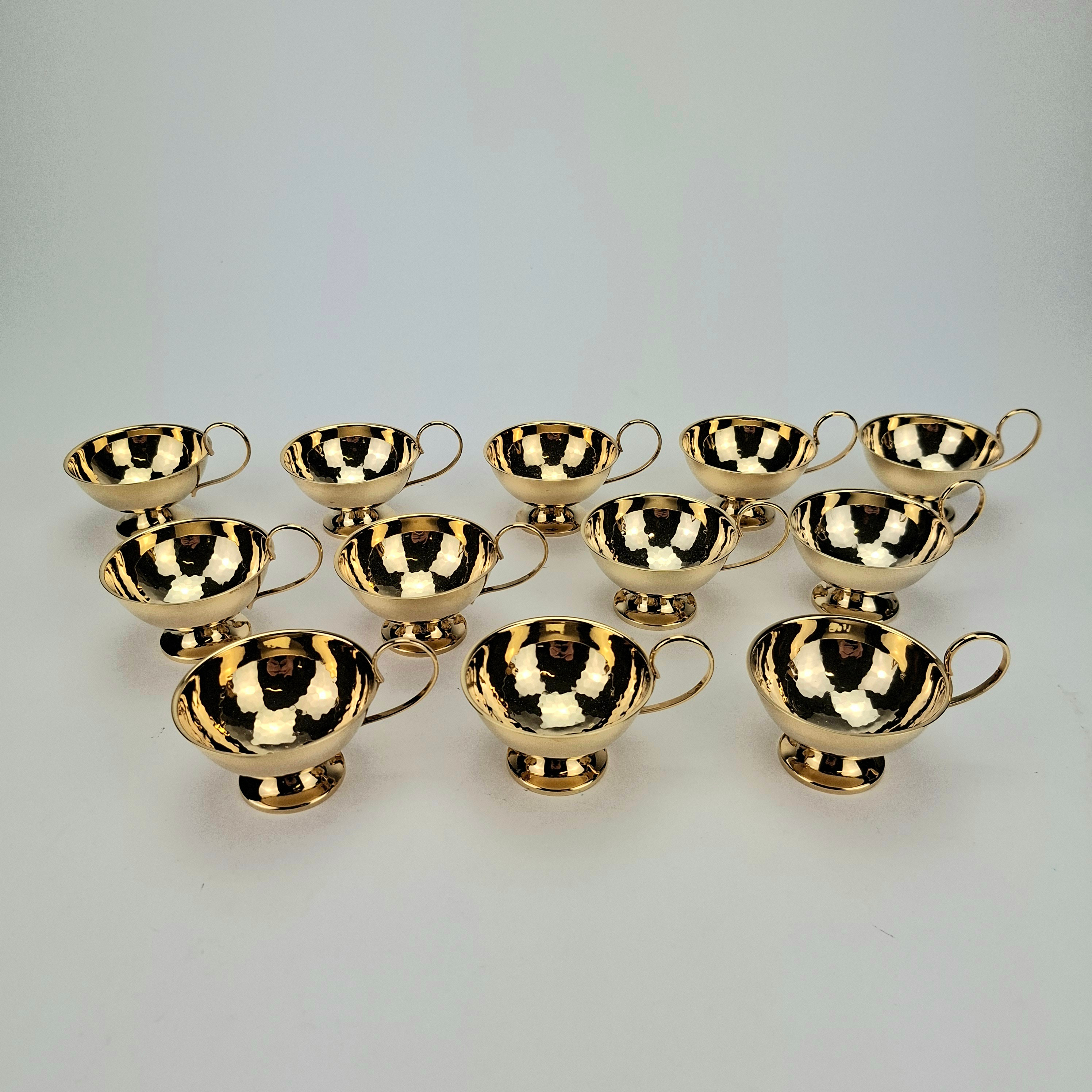 PUNSCHMUGGAR, 12 st, goldplated, Ceson.