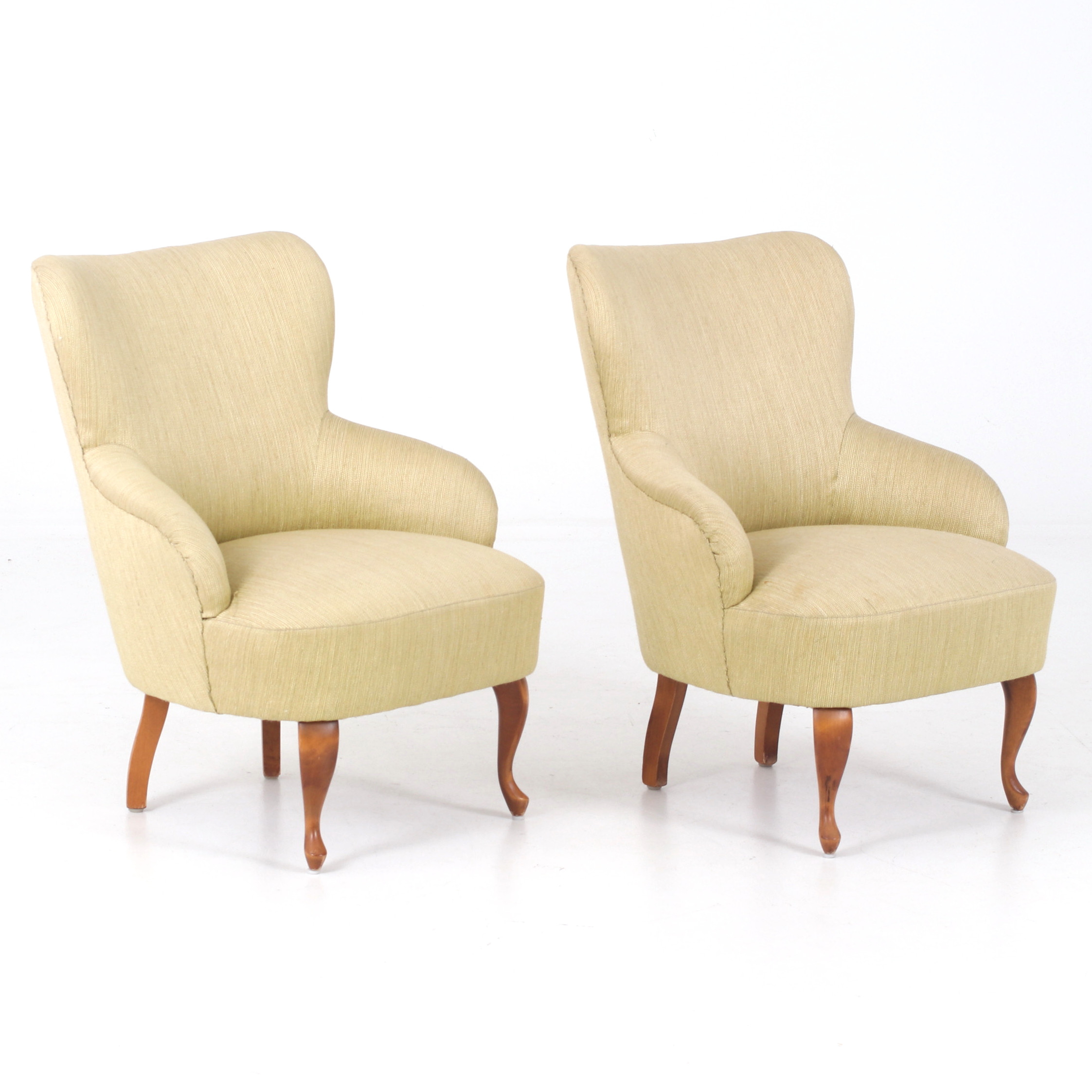 FÅTÖLJER, 1 par, Emmamodell, 1900-talets mitt.