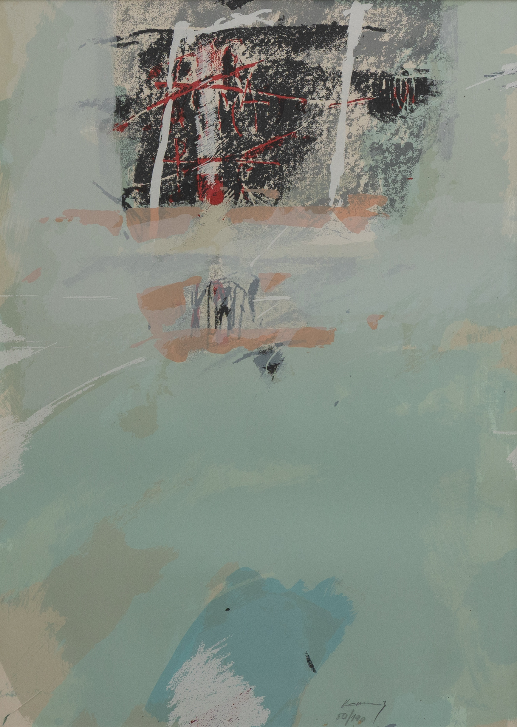 VLADIMIR KAMENDY. Komposition, litografi nr 50/190, signerad.