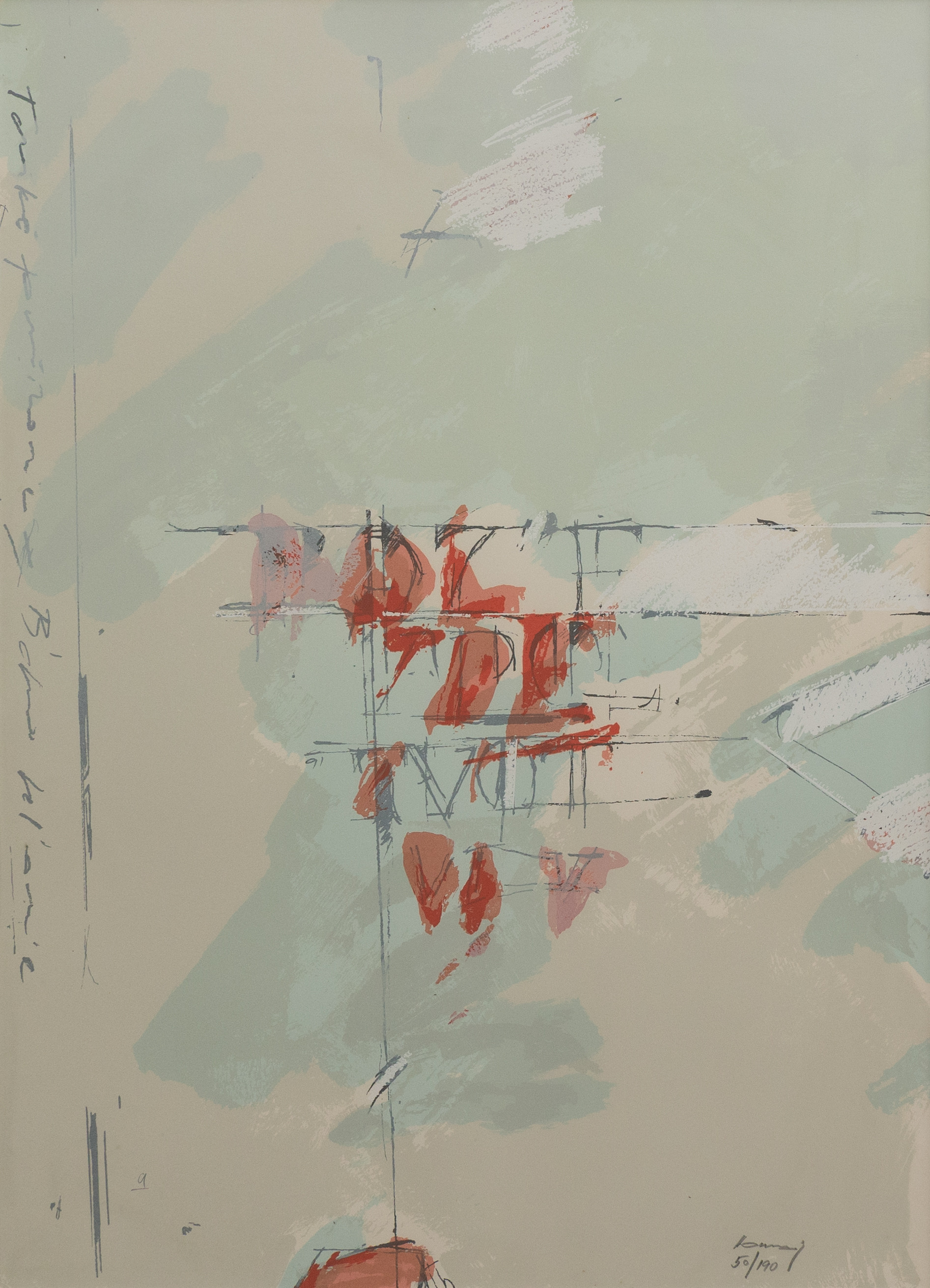 VLADIMIR KAMENDY. Komposition, litografi nr 50/190, signerad.