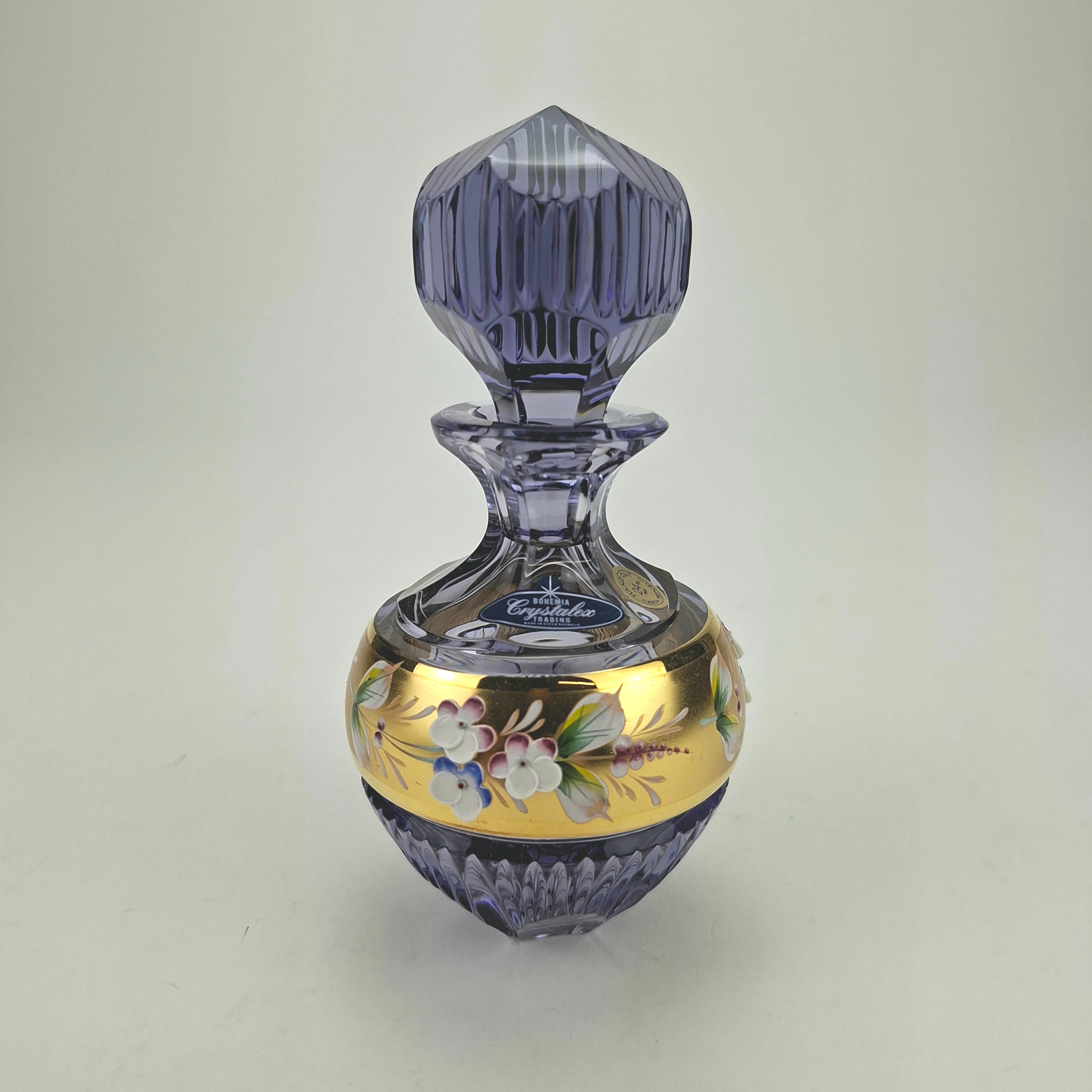 PARFYMFLAKONG, glas, Tjeckoslovakien, 1900-tal.