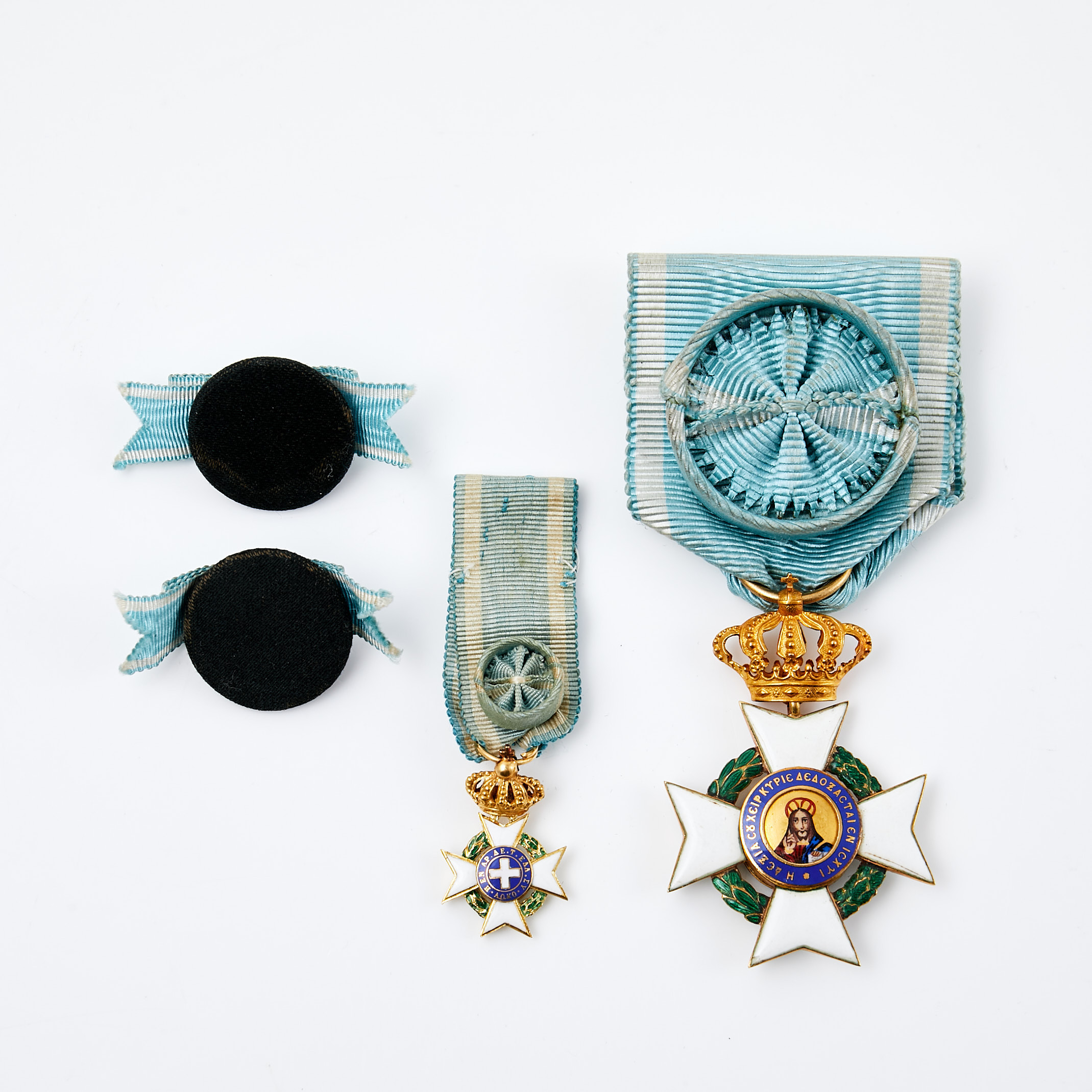 FRÄLSARORDEN. kommendör av stora korset samt miniatyr, Grekland, förgyllt silver, emalj.