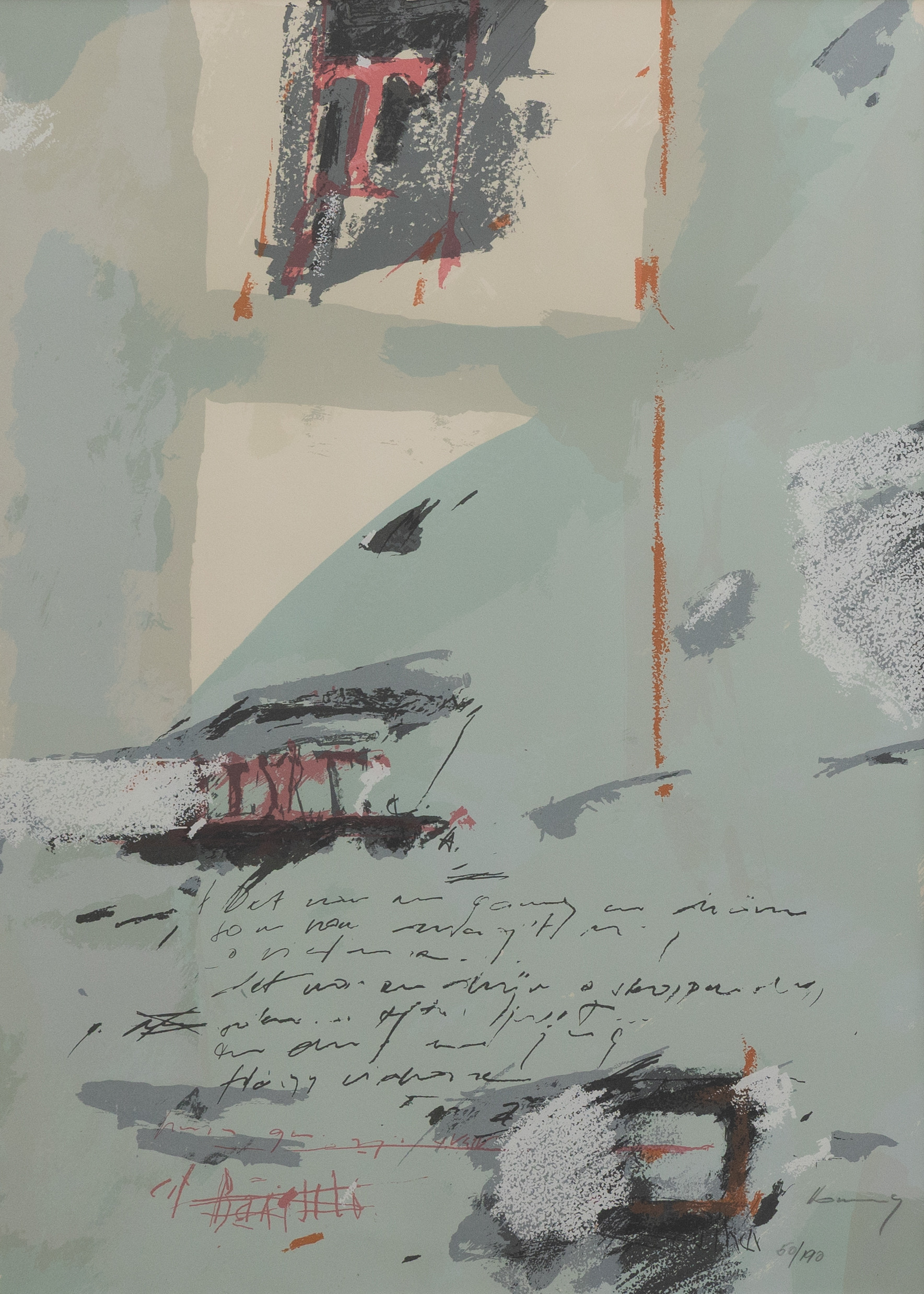 VLADIMIR KAMENDY. Komposition, litografi nr 50/190, signerad.