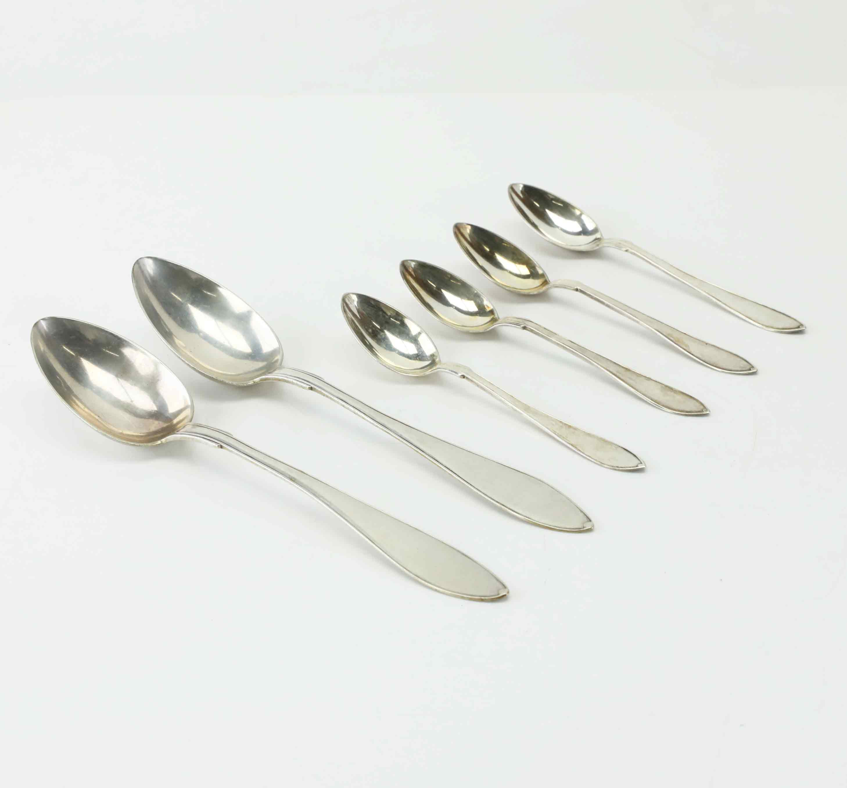 SKEDAR, 6 st, modell svensk spets, Silver, 1900-tal.