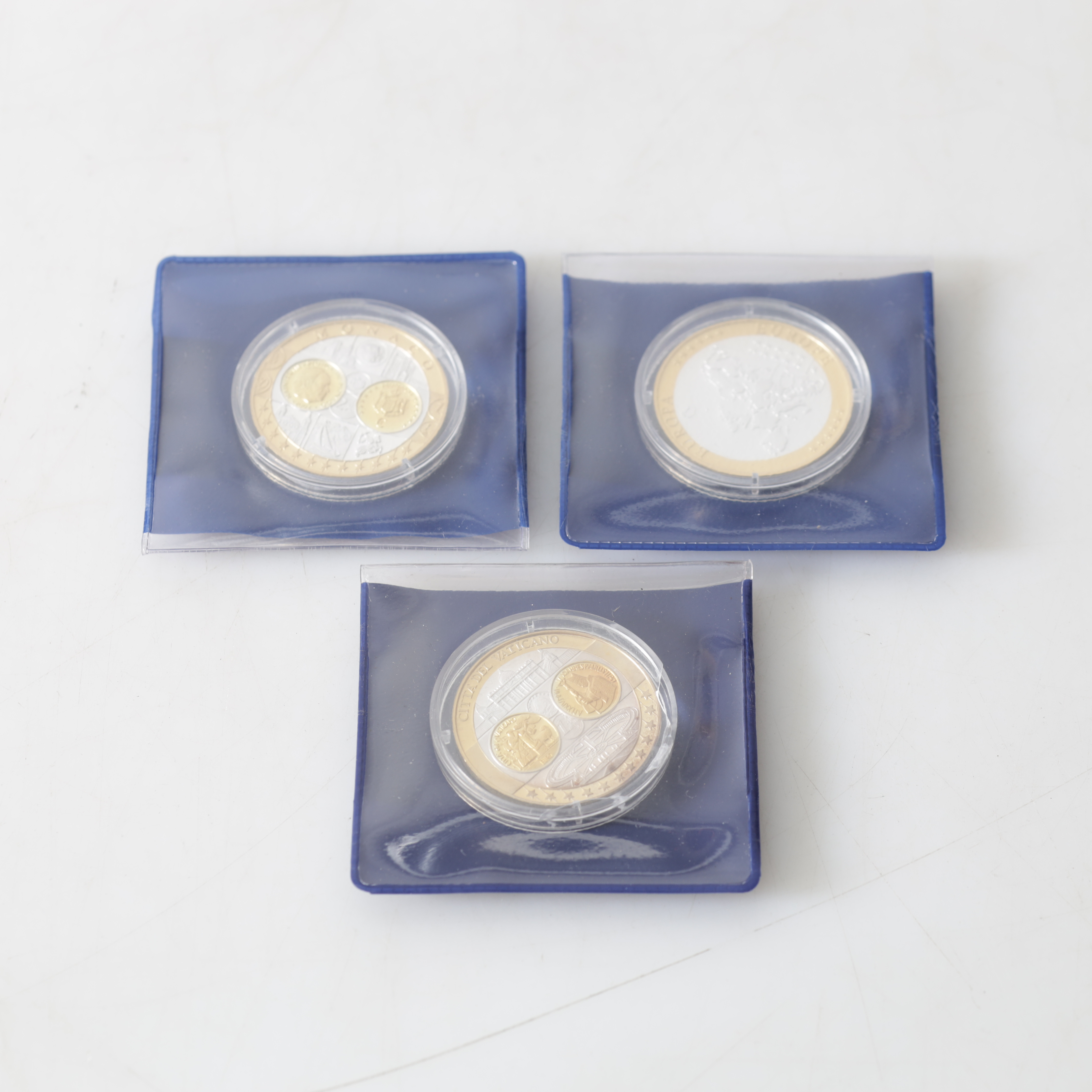 MYNT, 3 st, silver & 24K guldplätering, Europas Jubileumsutgåvor.