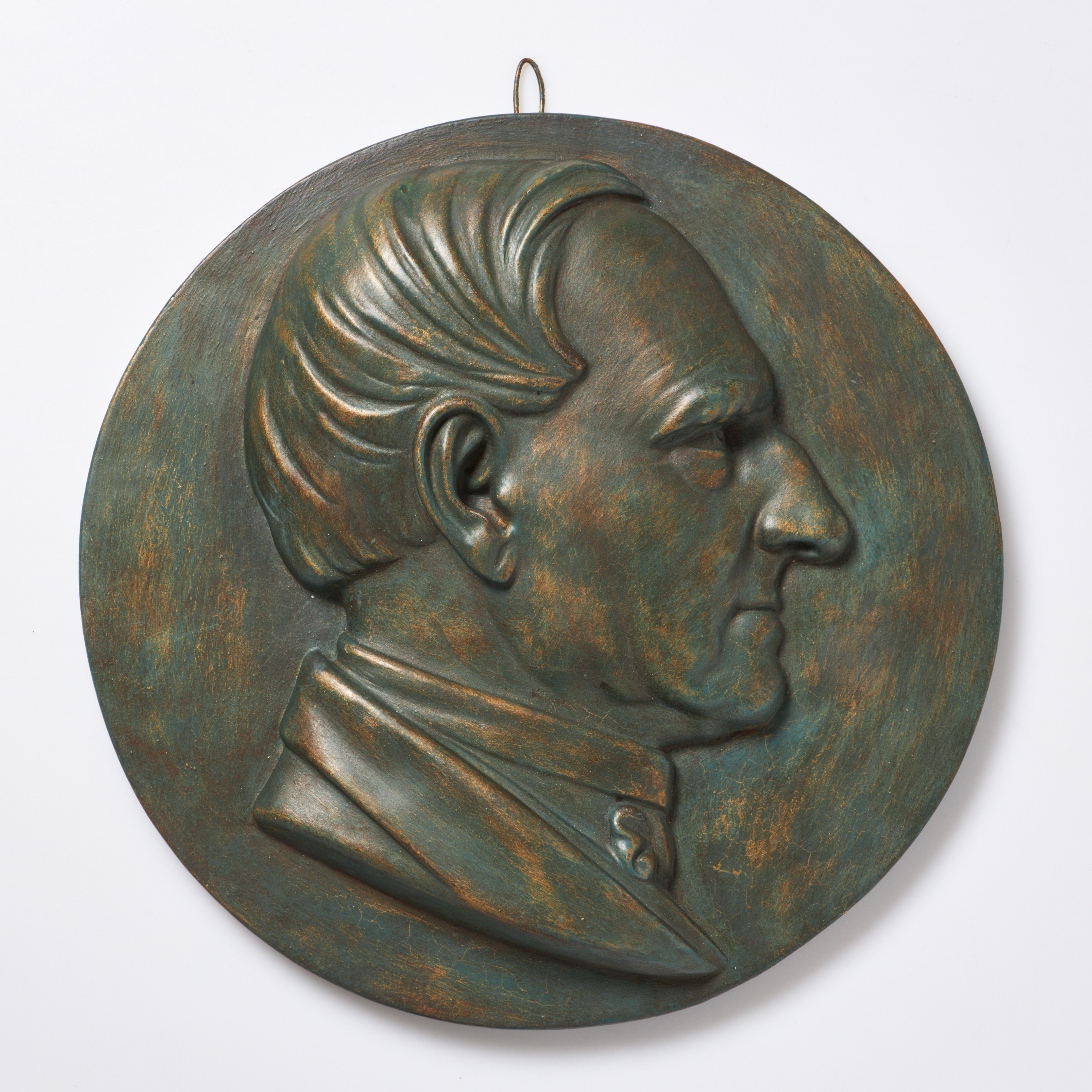 PORTRÄTTMEDALJONG, patinerat gips, föreställande Carl Eric Uggla (1798-1891), 1900-tal.