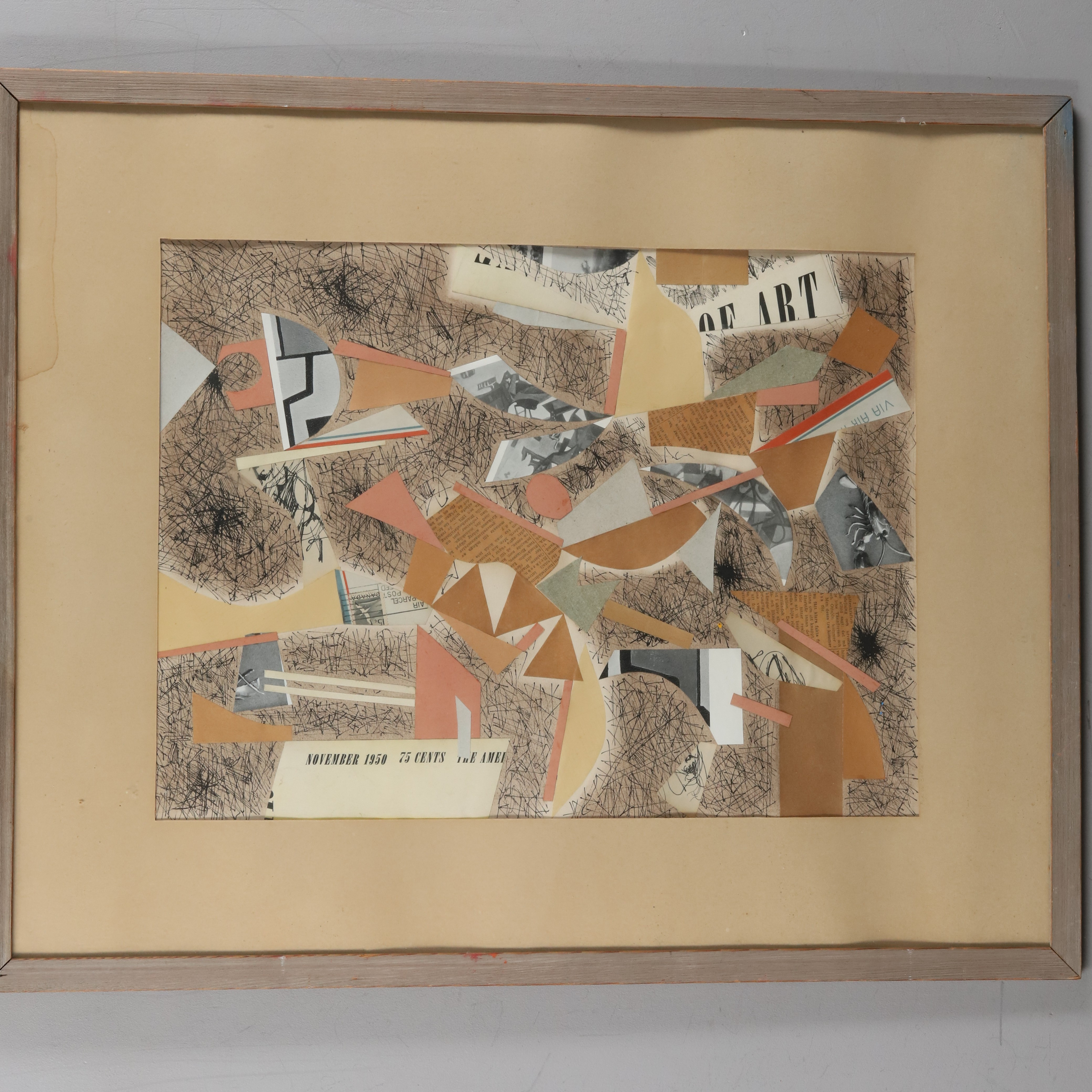 ENDEL KÖKS. BLANDTEKNIK/COLLAGE. Abstrakt komposition, signerad och daterad -57.