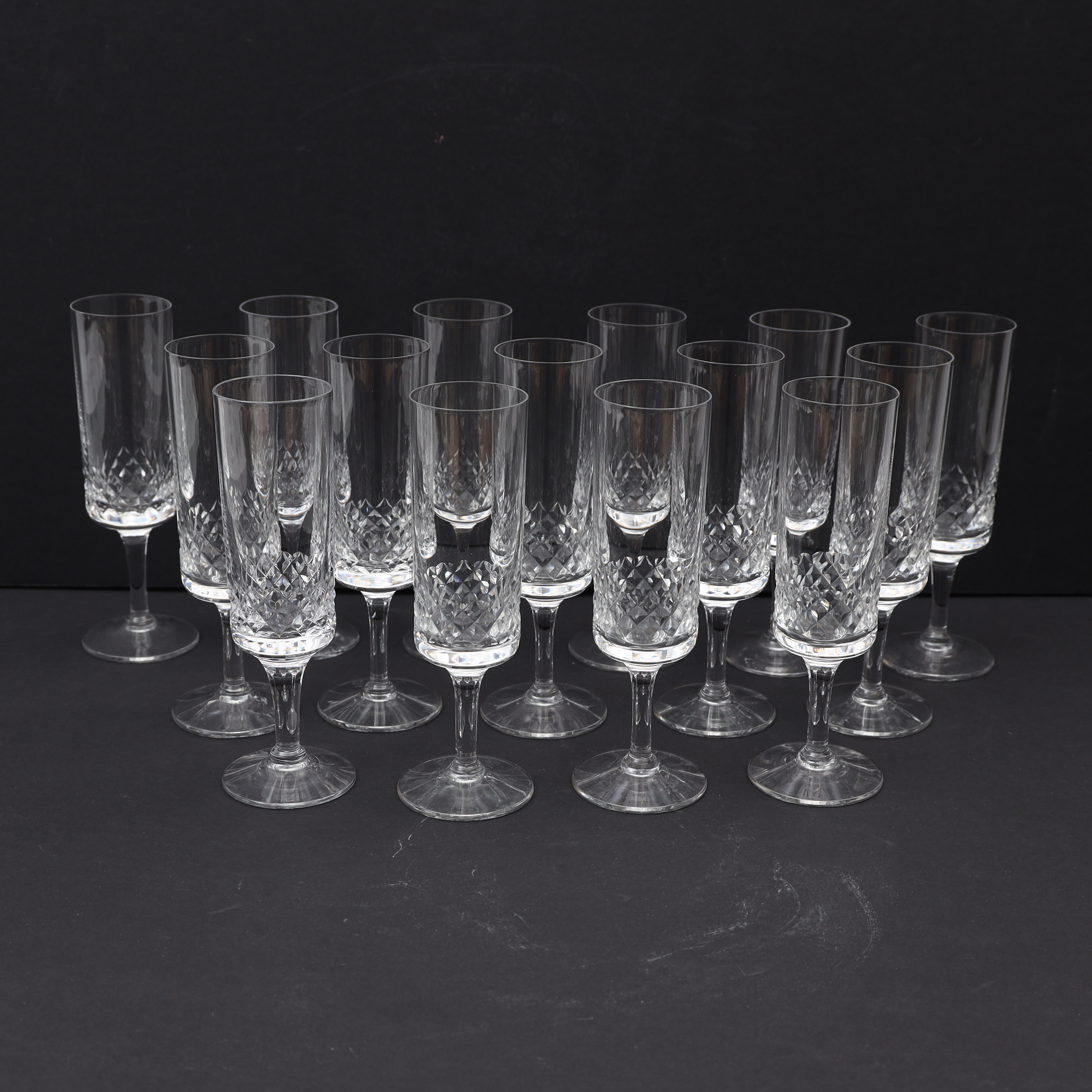 CHAMPAGNEGLAS 14ST, Skruf, slipad kristall.