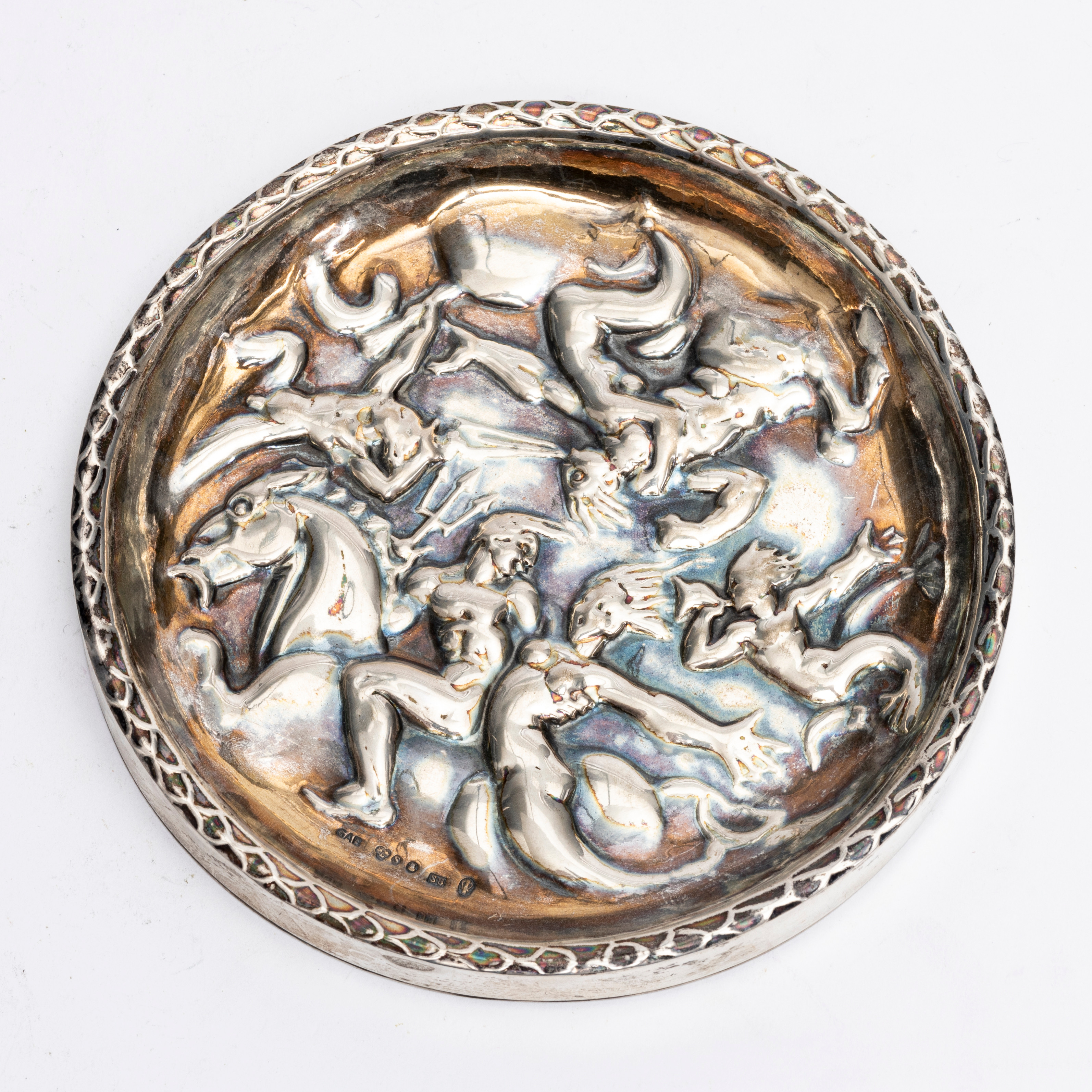 KARL HULTSTRÖM (1884-1973). Coaster, silver, "Vindranas Lek", GAB, 1944.