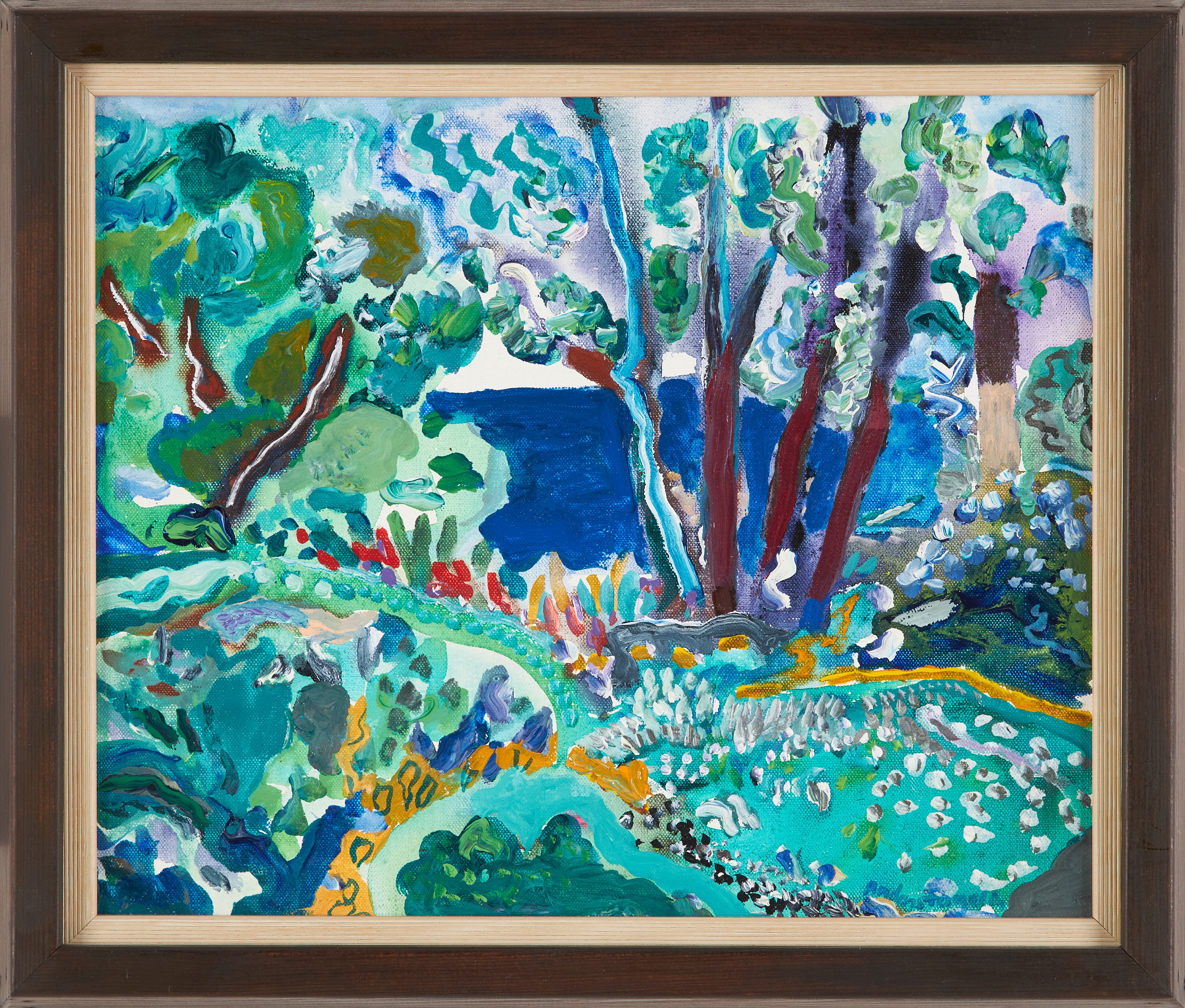 ANDERS FOGELIN. komposition, olja på duk, signerad.