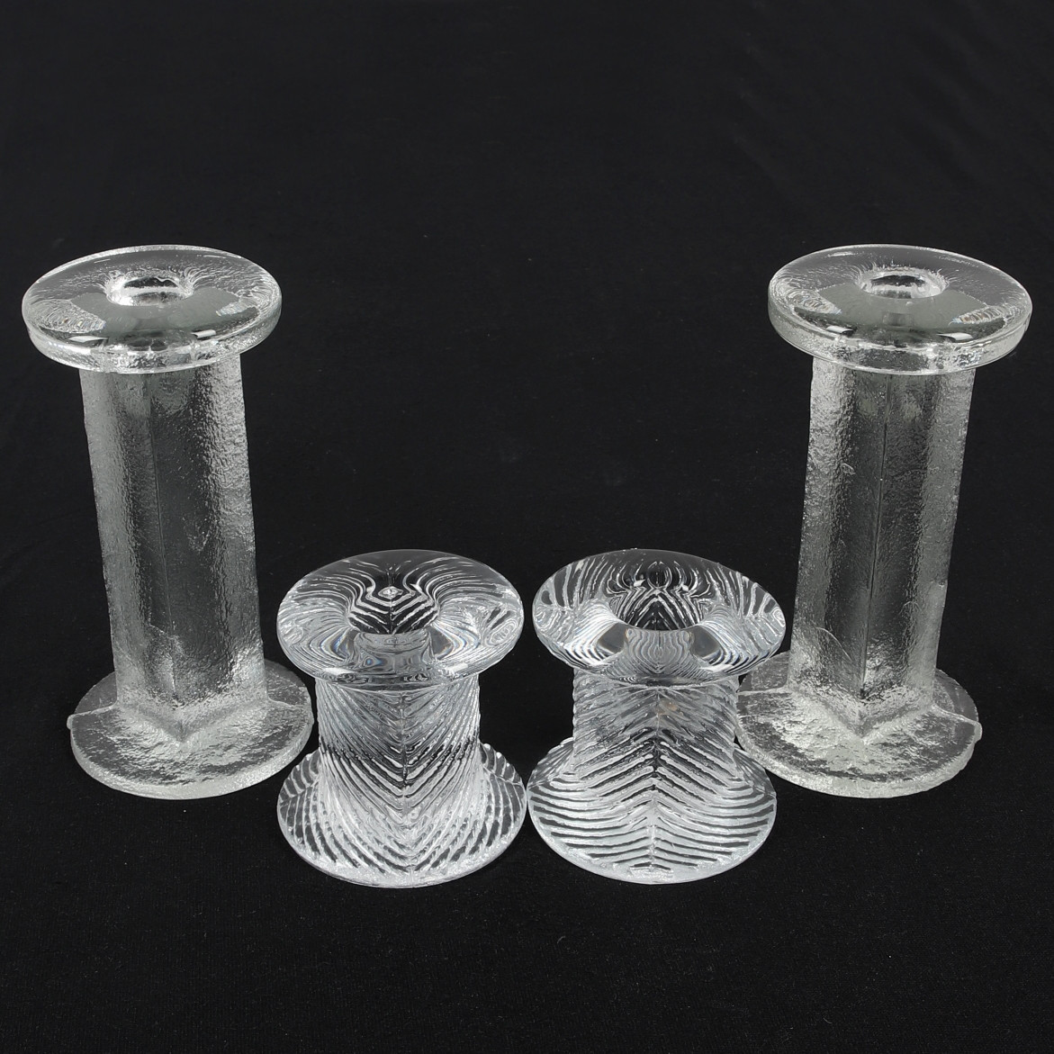 LJUSSTAKAR, 2 par, glas, Pukeberg glasbruk och Kosta Boda, Sverige.