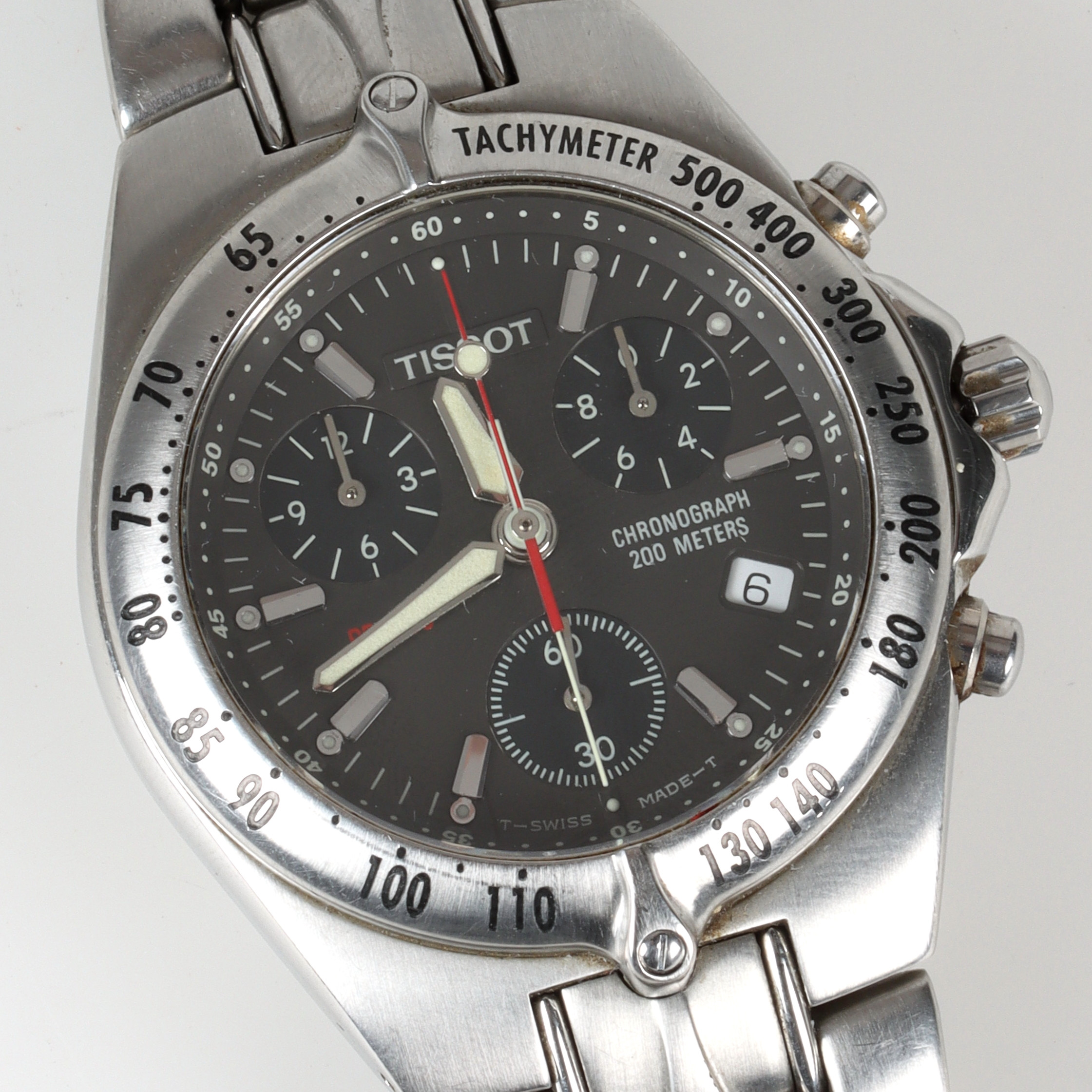 ARMBANDSUR, stål, quartz , safirglas, datum, Tissot PR 200 "Tachymeter", chronograph. 1990-tal.