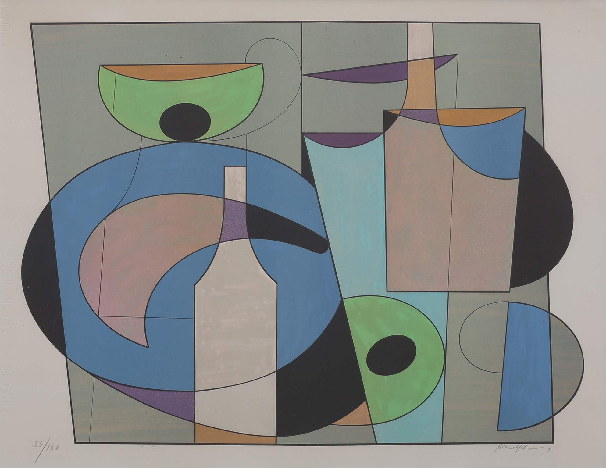 ALBERT JOHANSSON. LITOGRAFI, STILLEBEN, SIGNERAD OCH NUMRERAD 23/180.