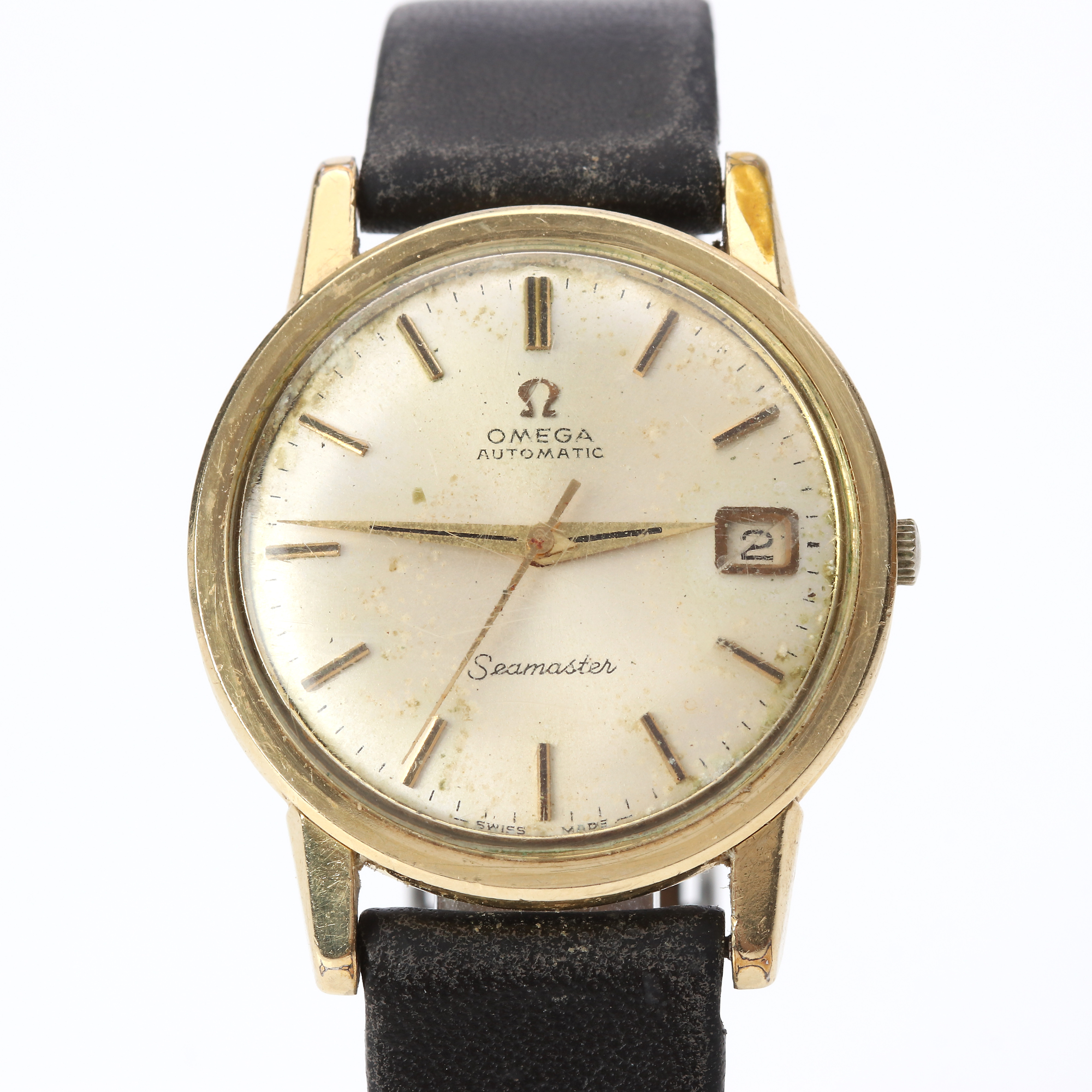 OMEGA SEAMASTER, ARMBANDSUR. Guld på stål, automatisk.