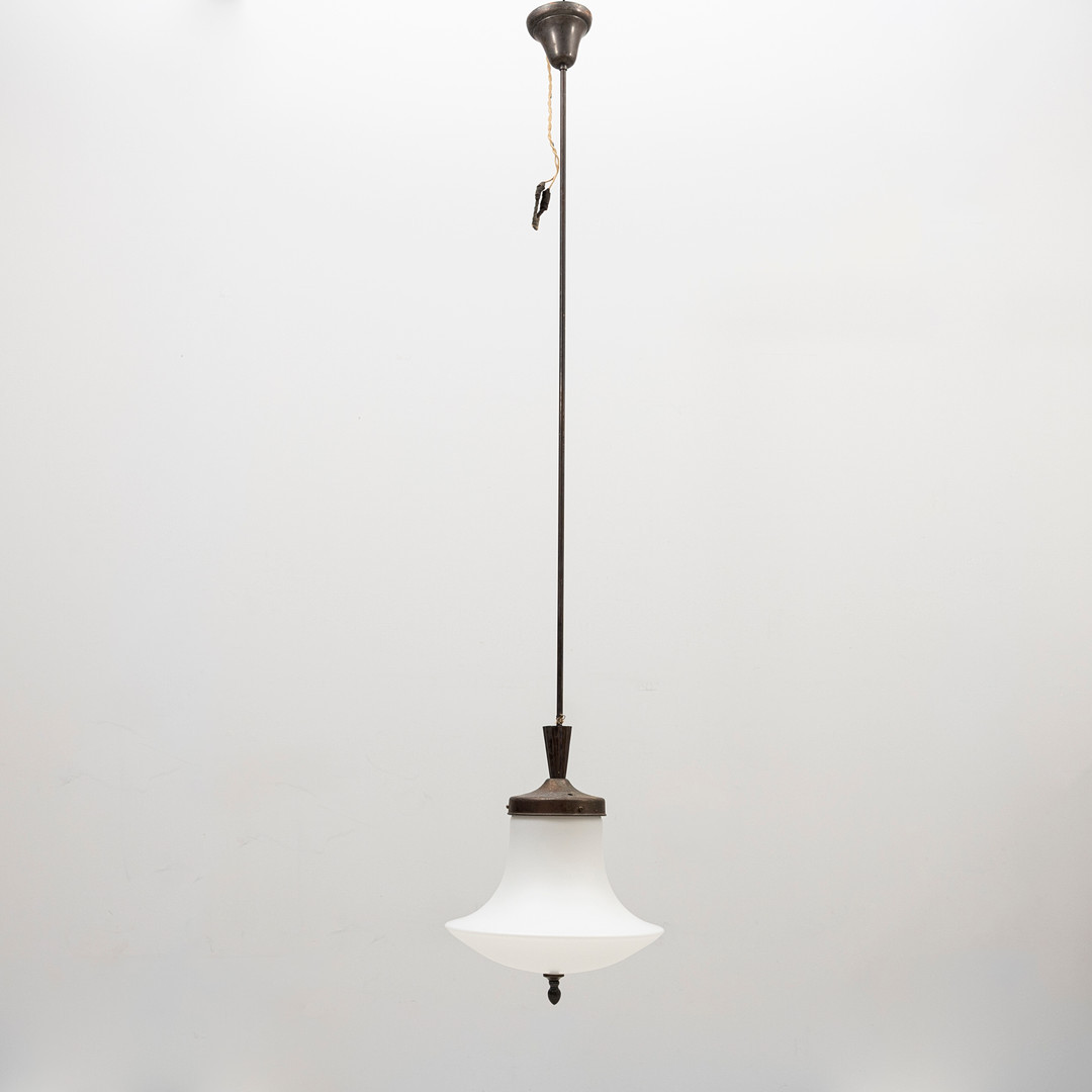 TAKLAMPA, kupa i opakt glas, 1930/40-tal.