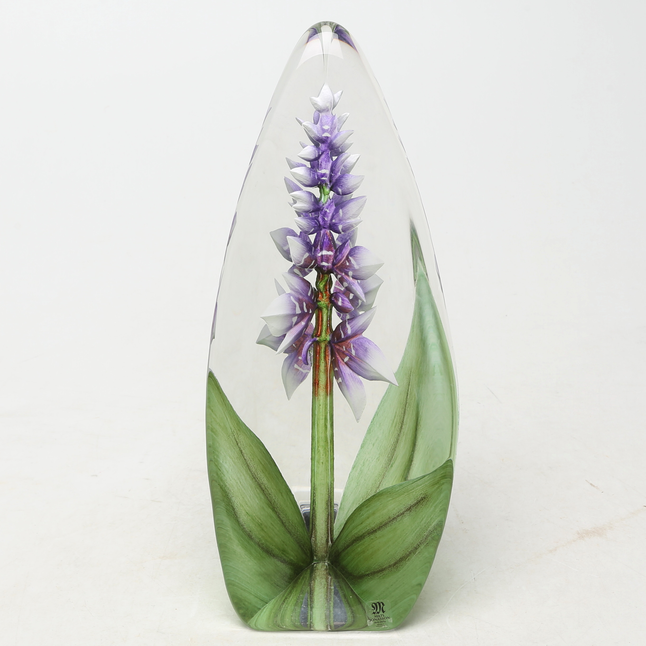 MATS JONASSON. SKULPTURBLOCK, glas, Målerås, signerat.