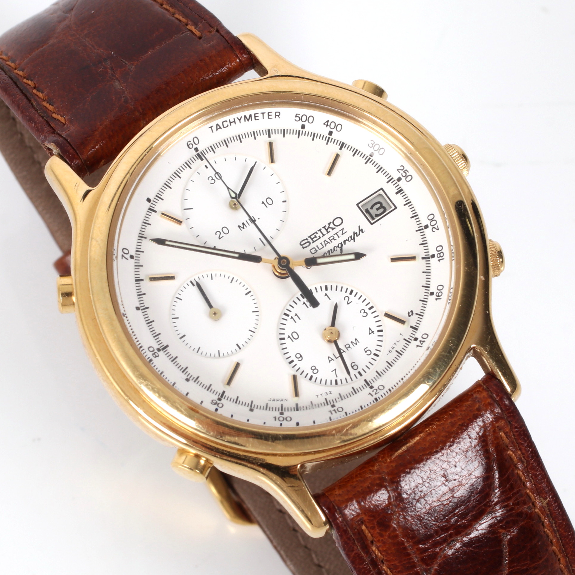 ARMBANDSUR, double/stål, quartz, Seiko Chronograf. 1990-tal.