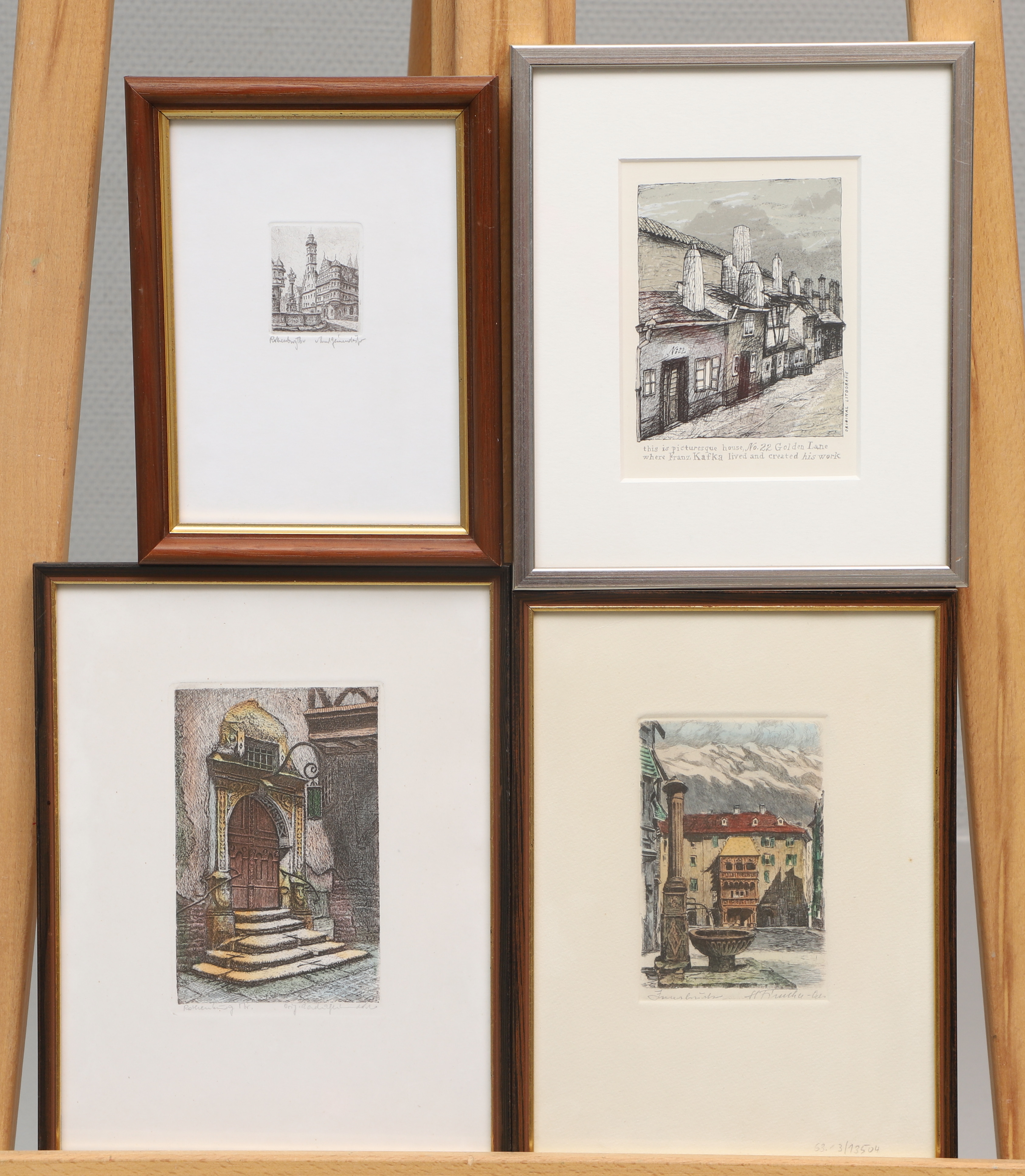 STADSMOTIV, 4 st, etsningar & litografi, olika konstnärer.