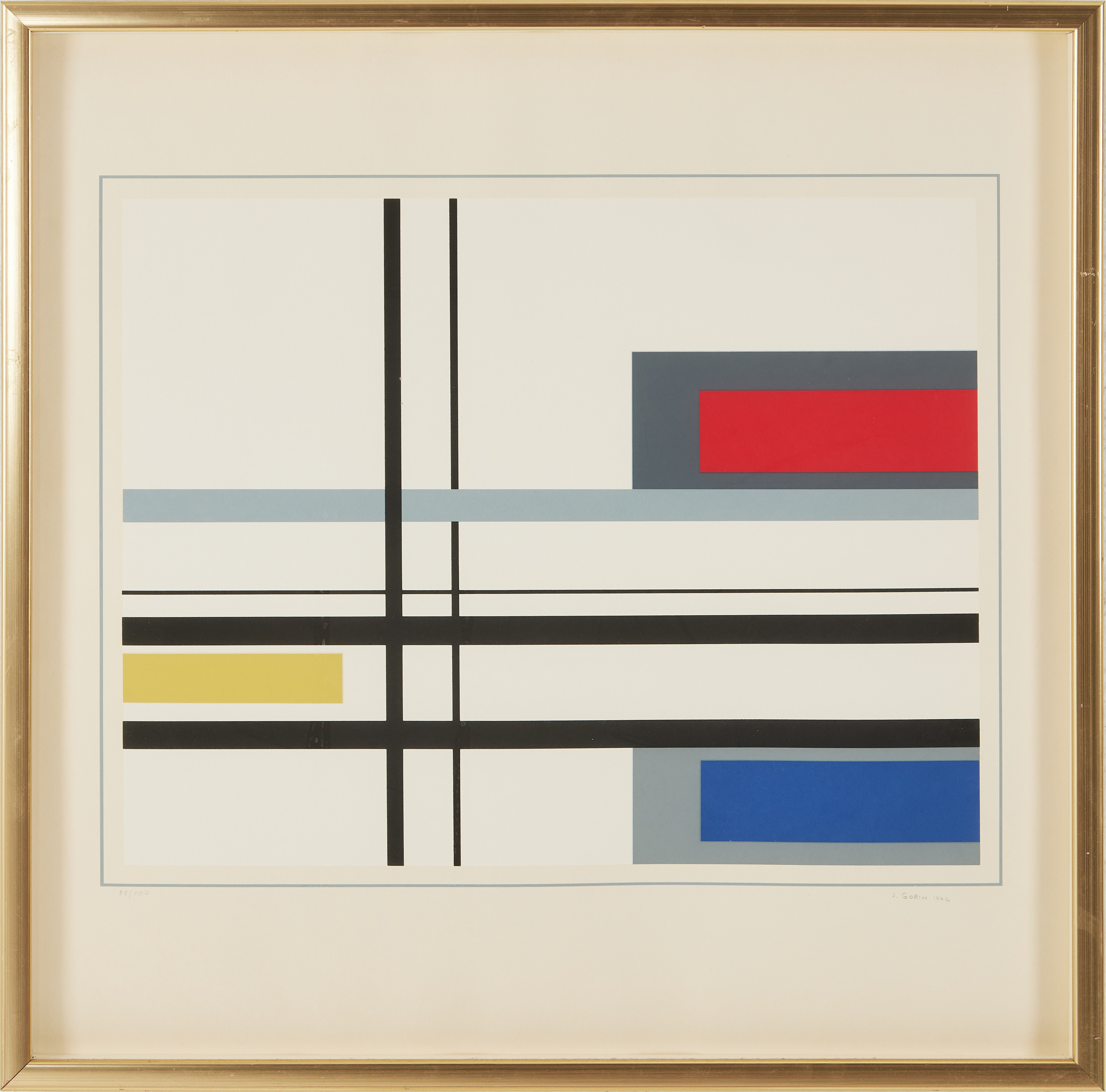 JEAN GORIN ( FRA 1899-1981). Komposition, färgserigrafi, signerad och daterad.