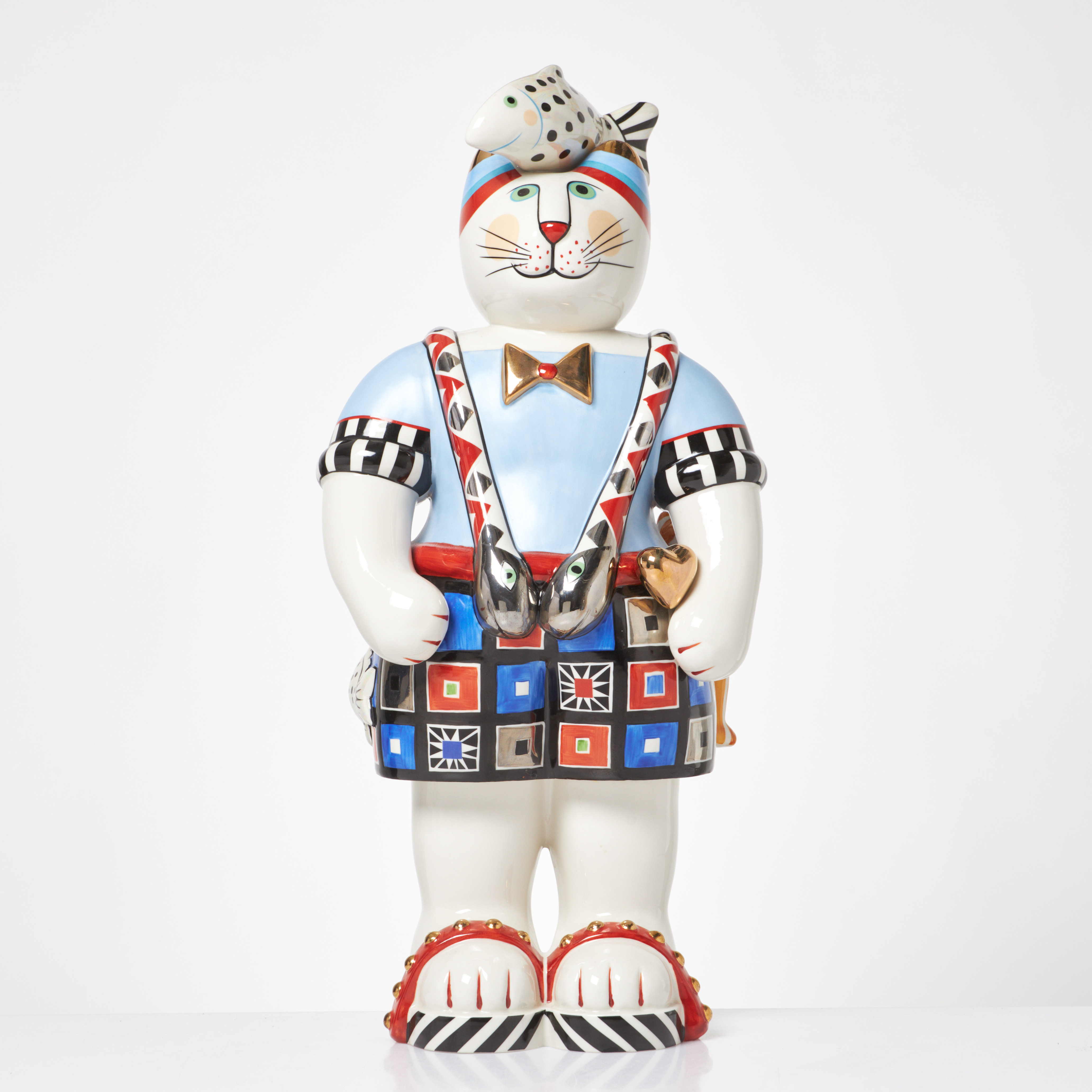 ROSEMARIE BENEDIKT. golvfigurin, föreställande katt, porslin, för Villeroy & Boch.