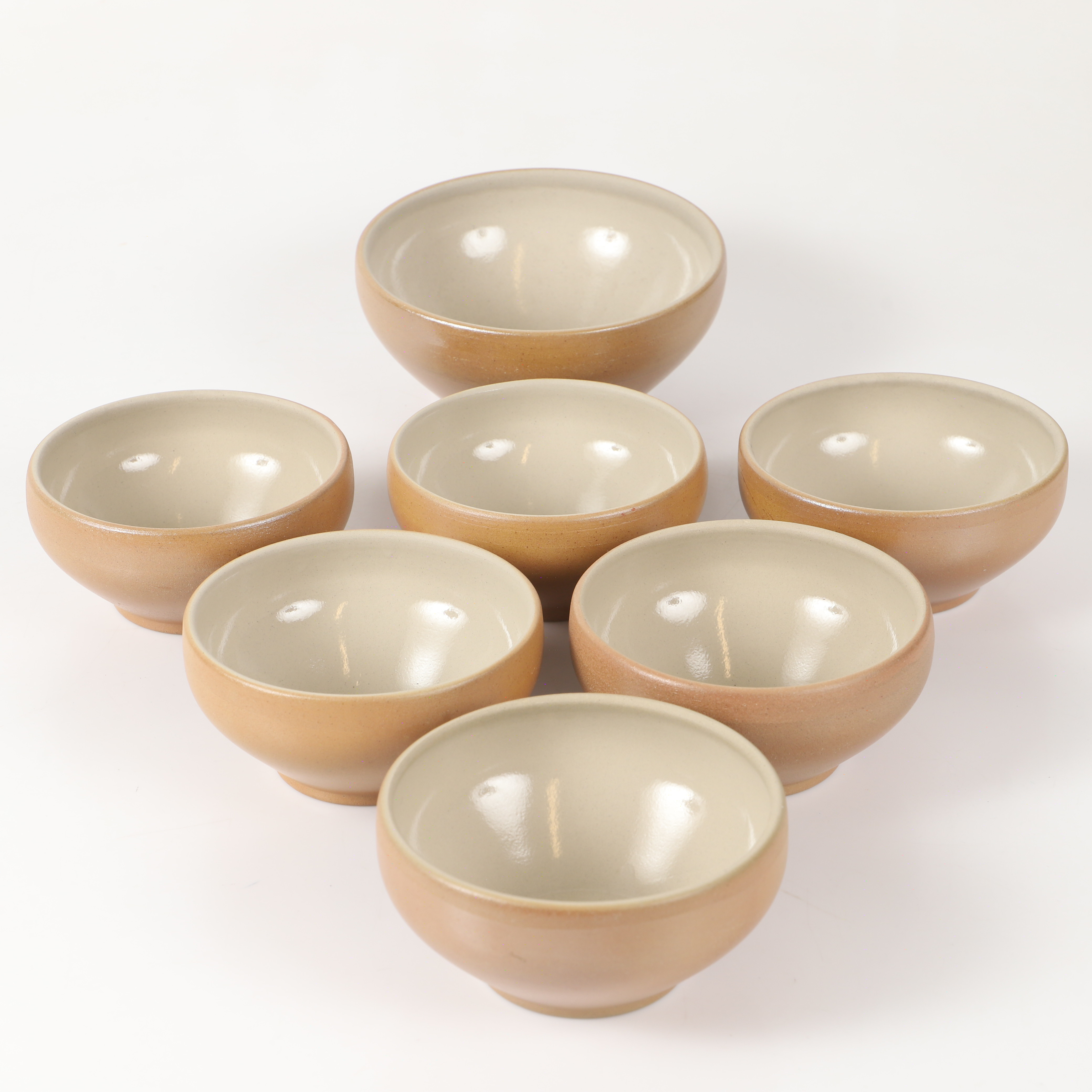 SKÅLAR, 7 stycken, "Berry", stengods, Renault, Frankrike.