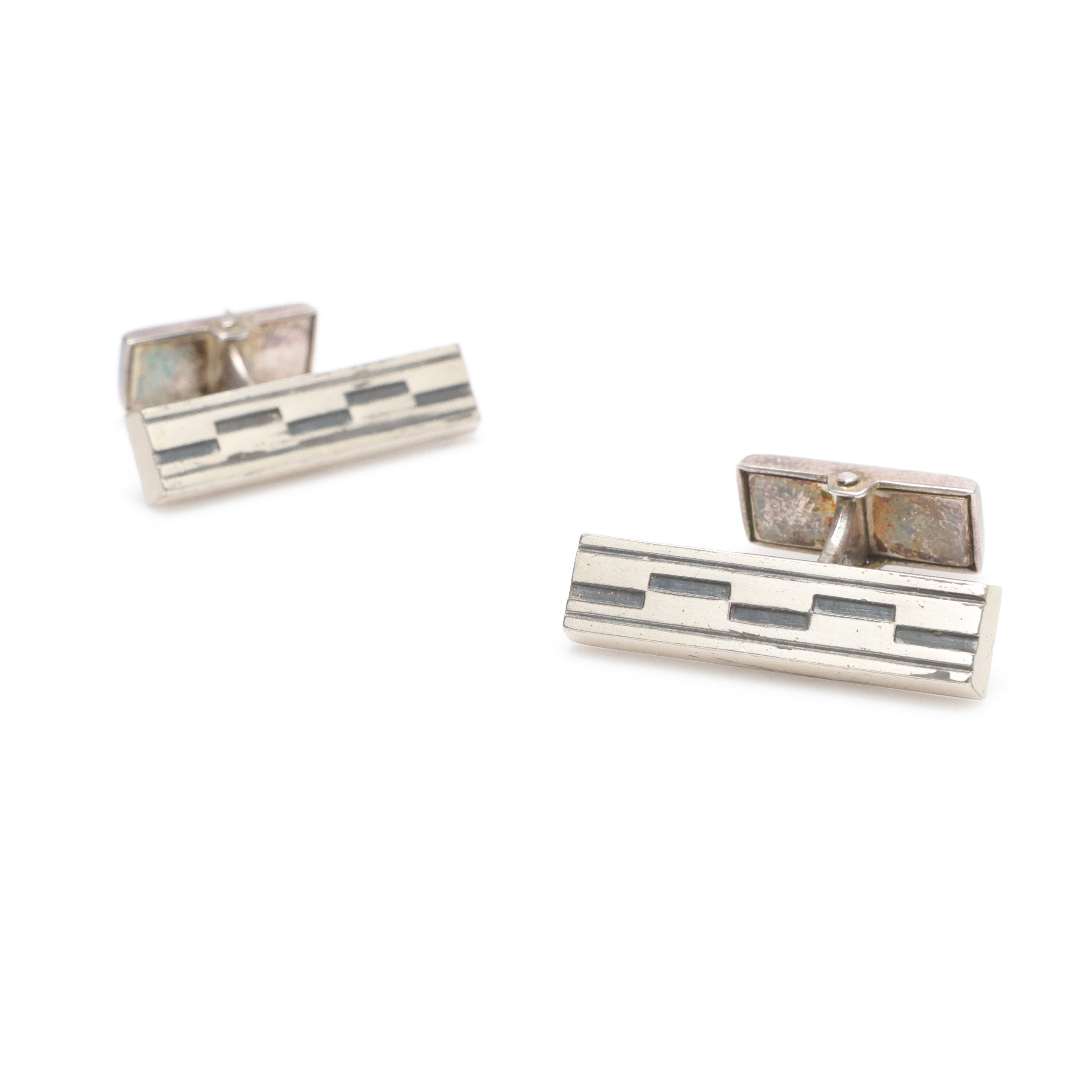 MANSCHETTKNAPPAR, ett par, silver, Finland.