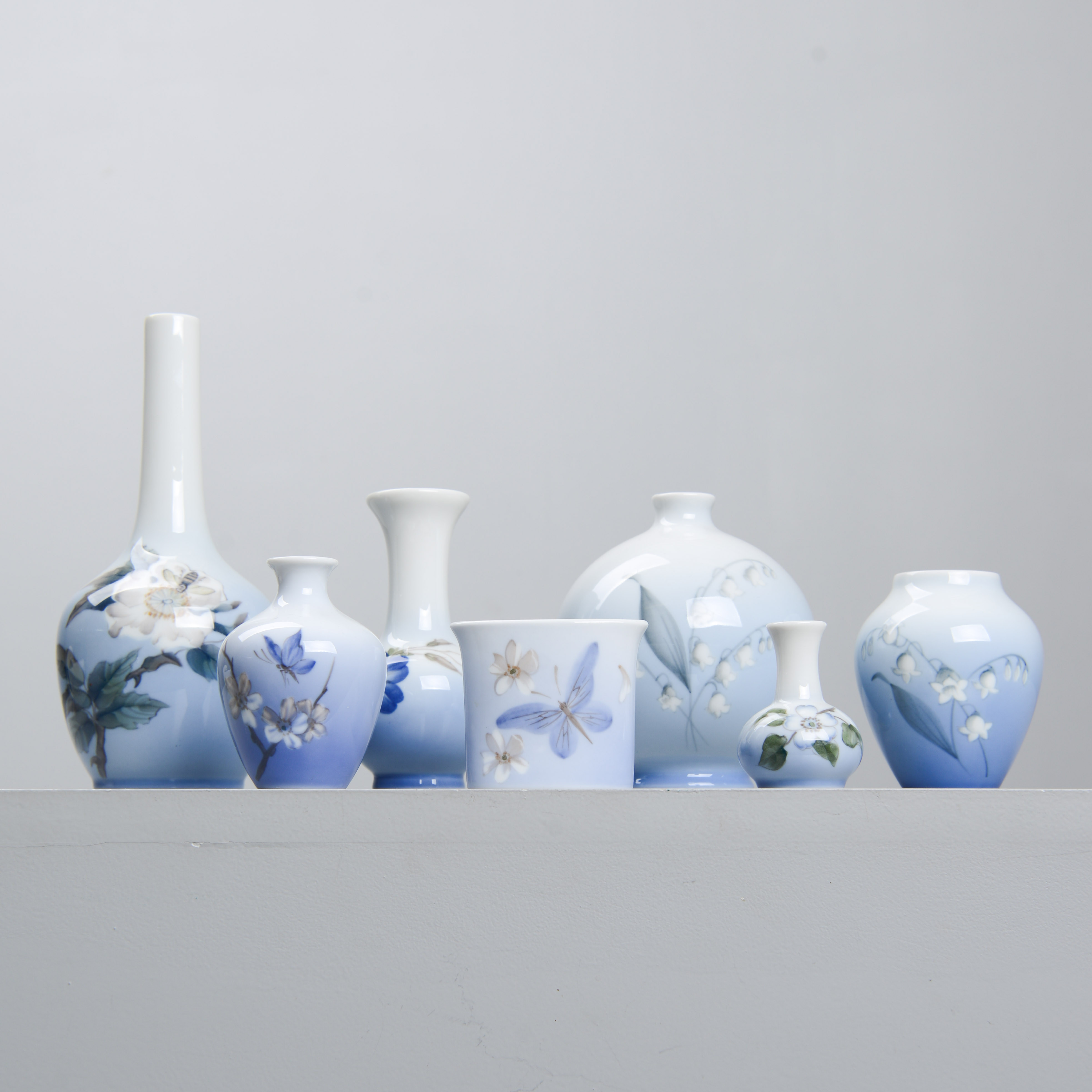 ROYAL COPENHAGEN & BING & GRØNDAHL, 7 vaser.