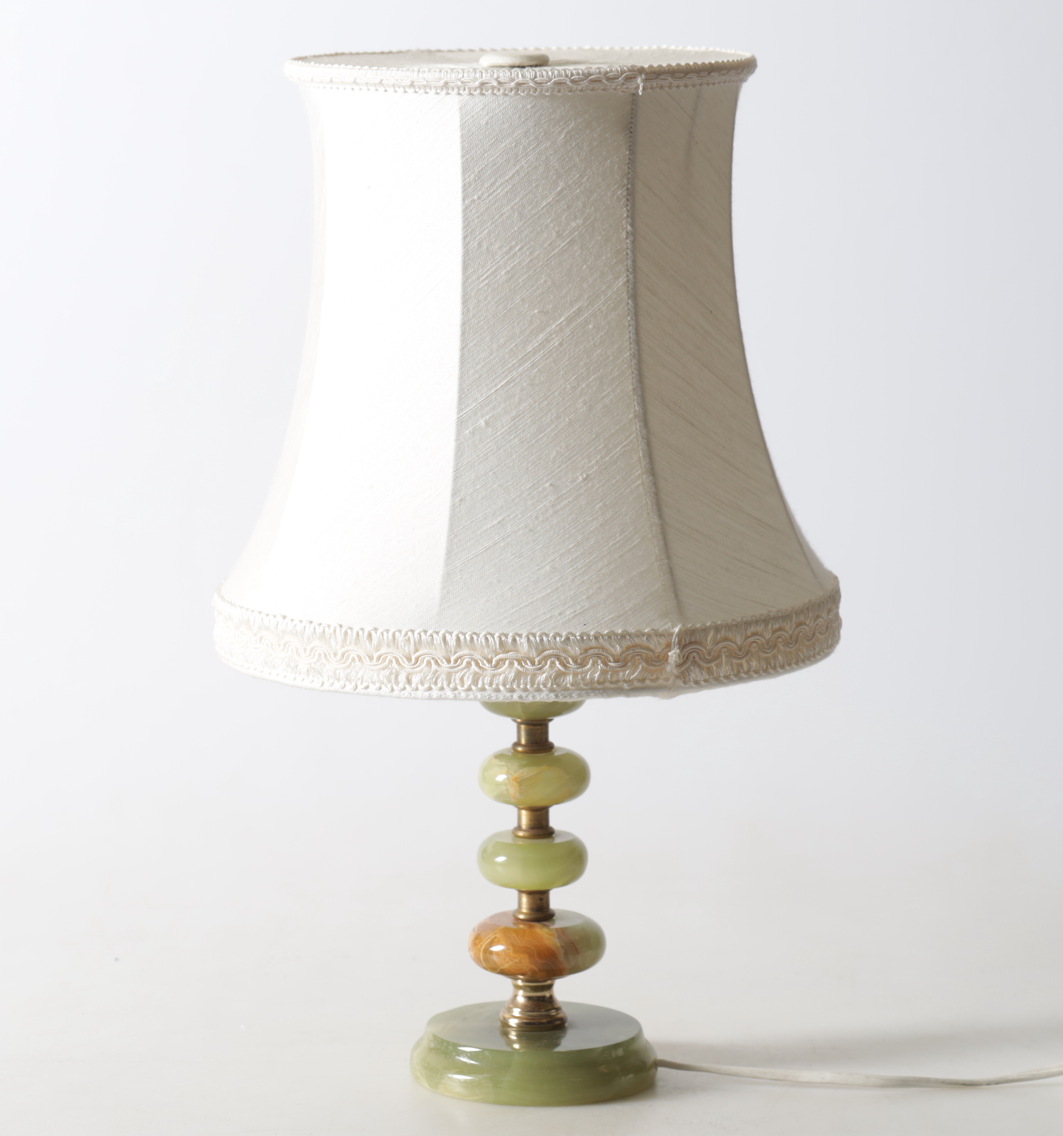 BORDSLAMPA, onyx & metall, 1900-tal.