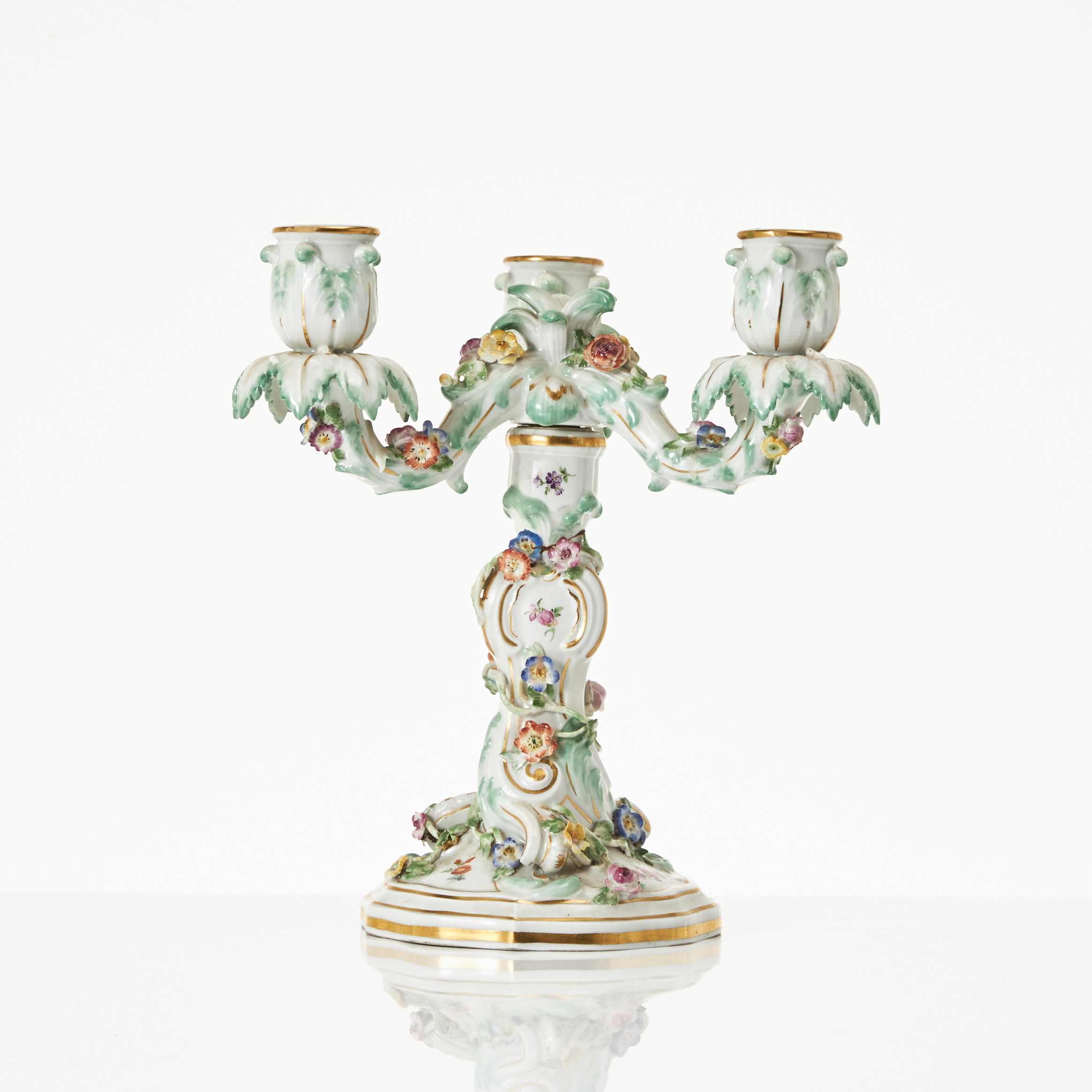 MEISSEN, kandelaber modell 522, porslin, 1900-talets början.