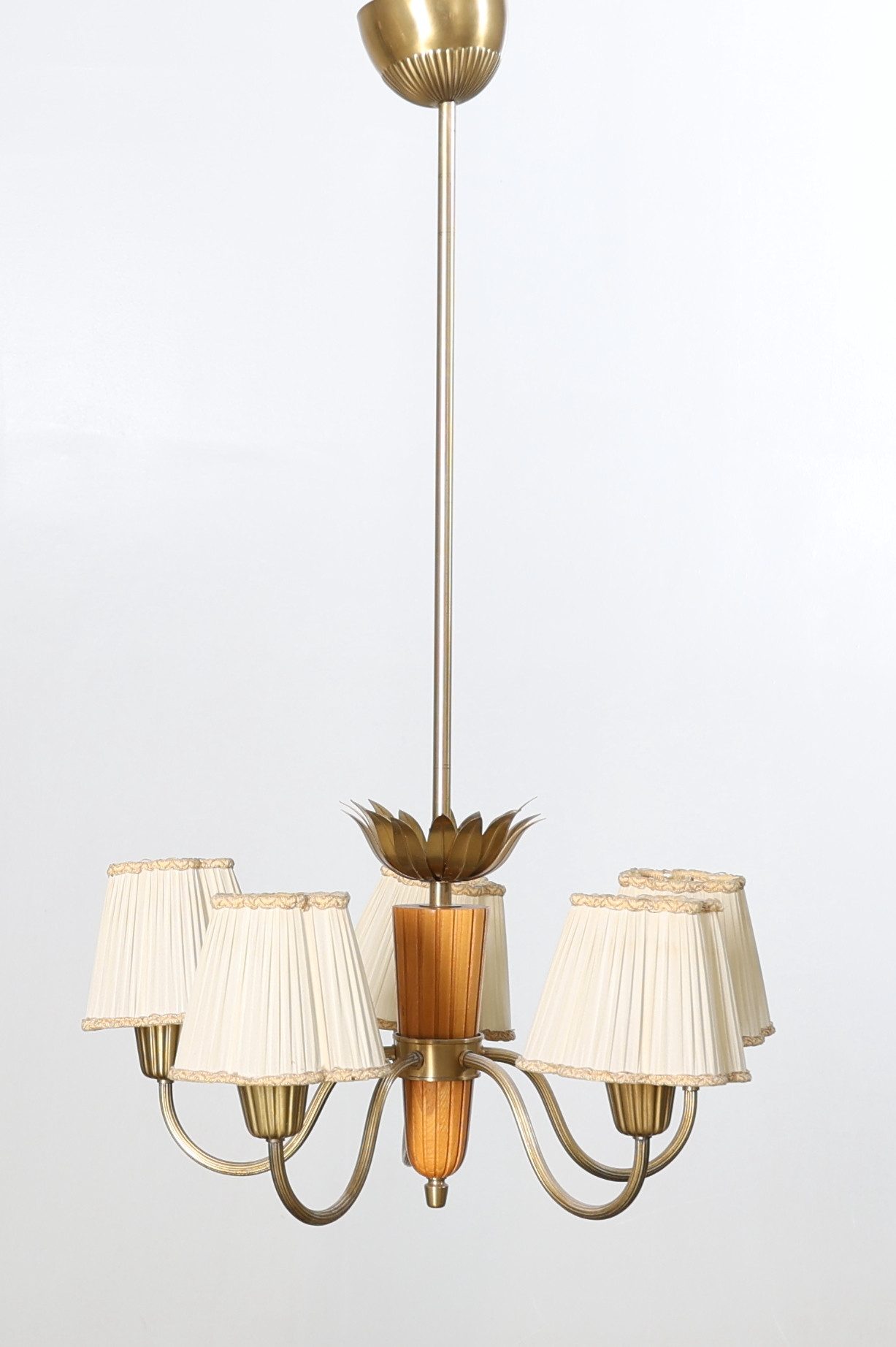 TAKLAMPA, alm & mattmässing, modell A 1665, Asea Belysning, Swedish Modern, 1947.