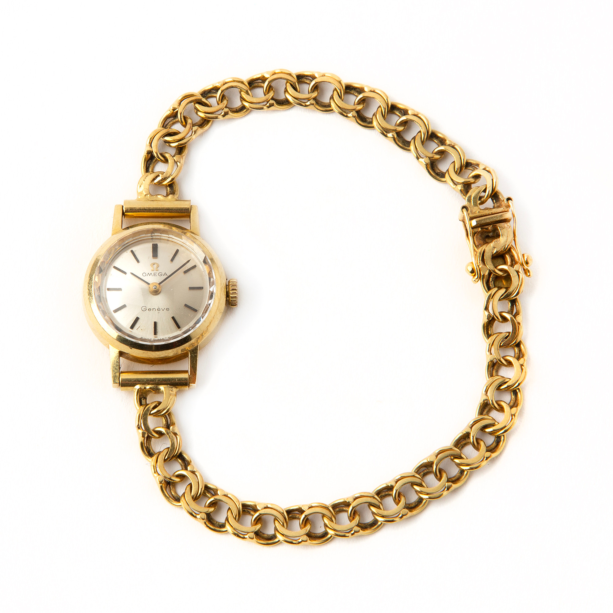 OMEGA, Genève, armbandsur, 19 mm, 18K guld, 1960-tal.